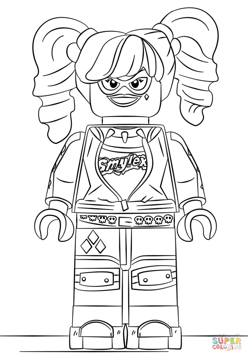 Harley Quinn Coloring Pages To Print Lego Harley Quinn Coloring Page Free Printable Coloring Pages