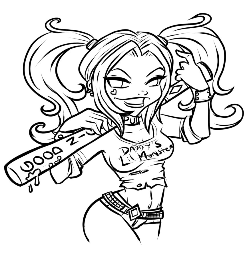 Harley Quinn Coloring Pages To Print The Best Free Quinn Coloring Page Images Download From 372 Free