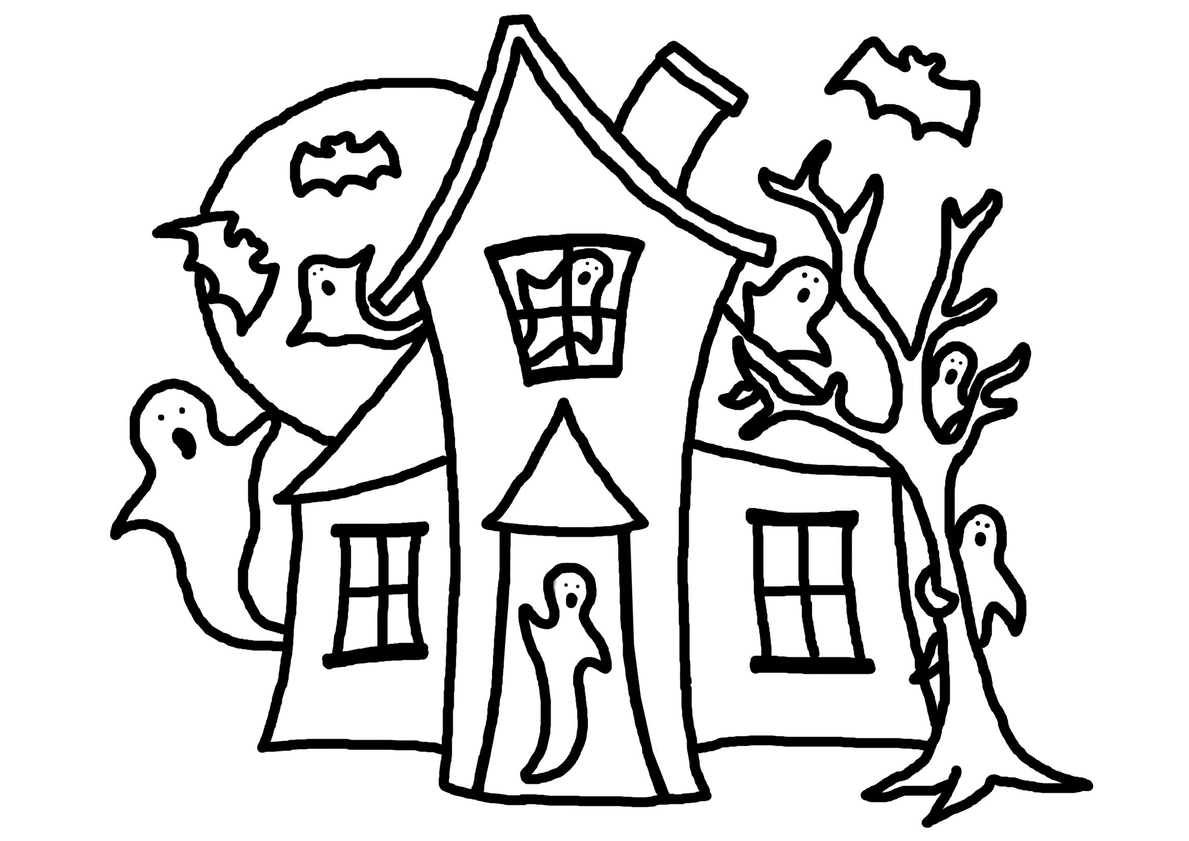 Haunted House Printable Coloring Pages Coloring Pages Halloween Haunted House Coloring Pages For Kids