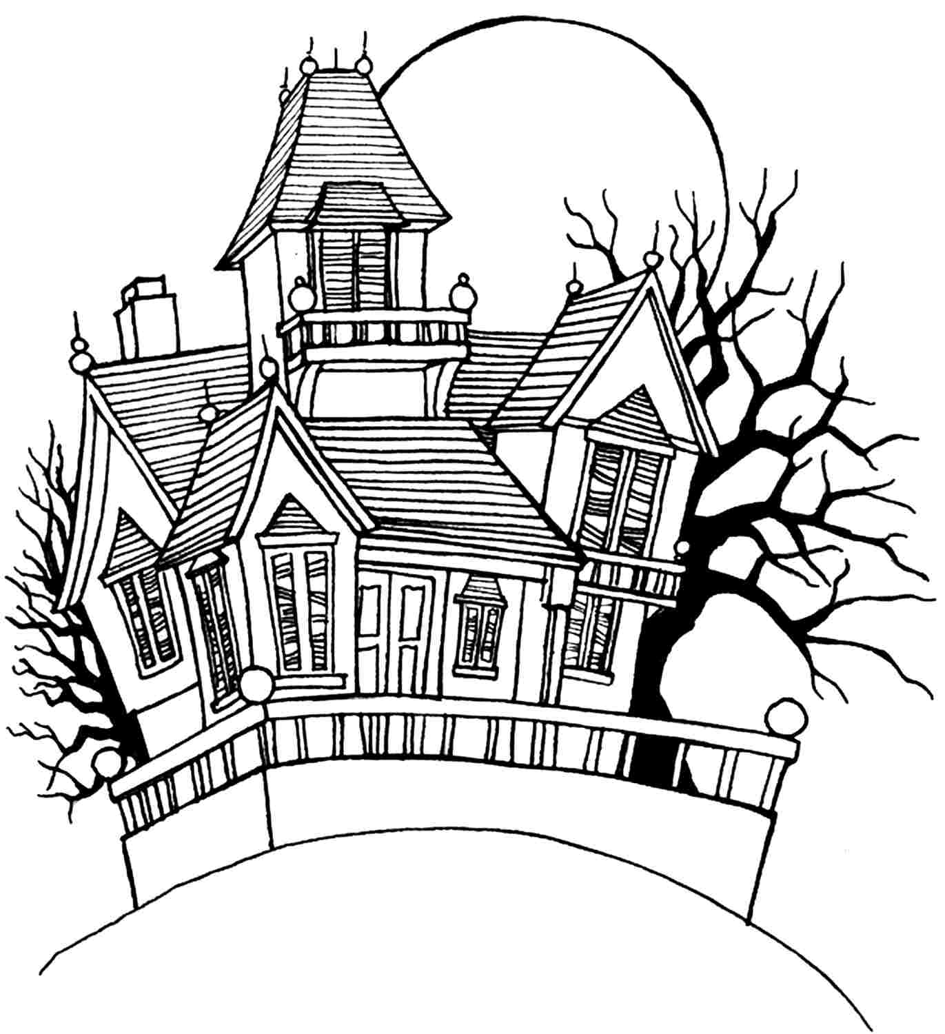 Haunted House Printable Coloring Pages Coloring Pages Haunted House Coloring Book Page Alzenfieldwalk Org