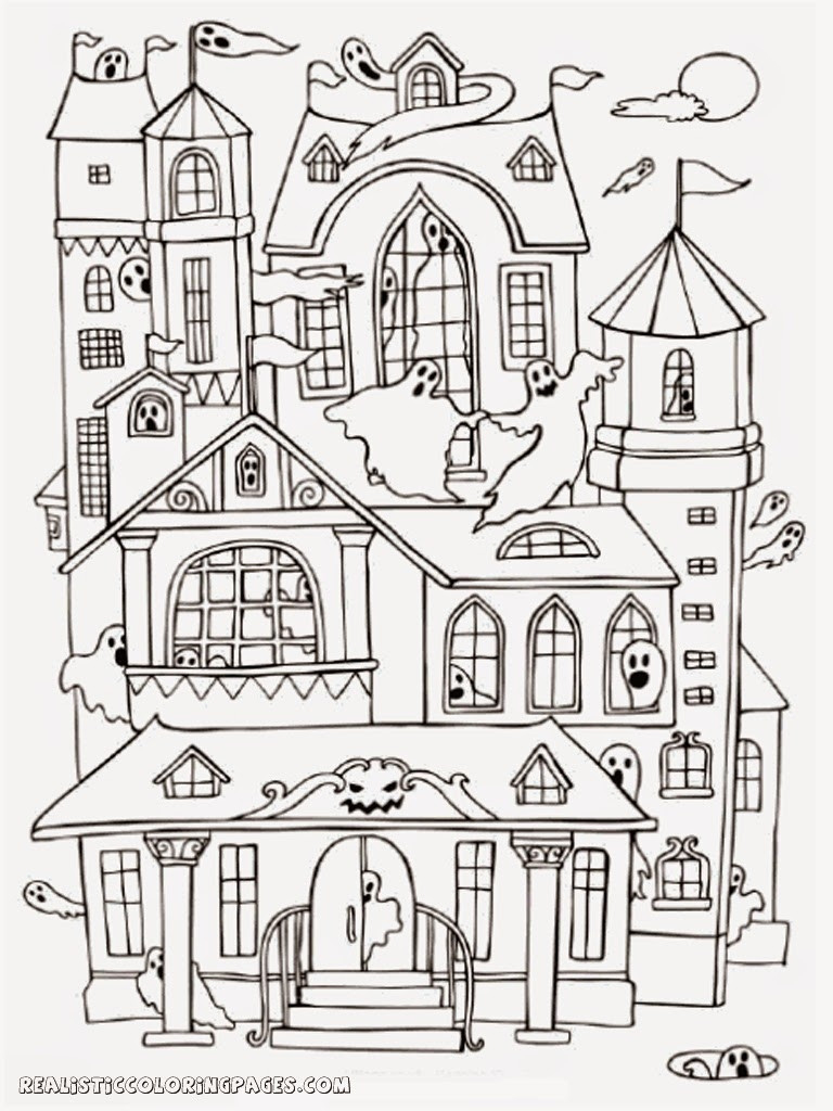 Haunted House Printable Coloring Pages Haunted House Coloring Pages To Print For Kids 2018 Lovely Within
