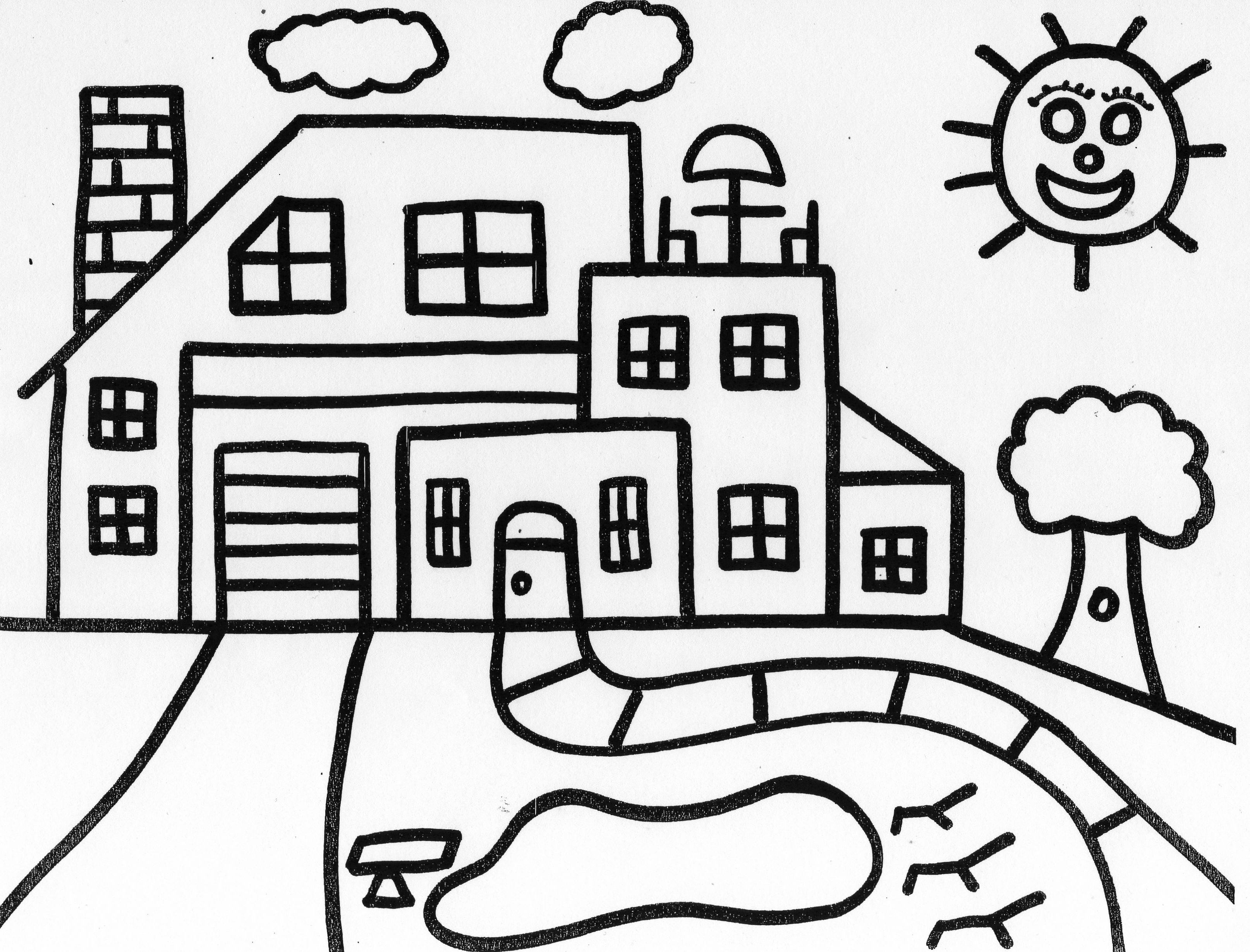 Haunted House Printable Coloring Pages House Coloring Pages For Kids At Getdrawings Free For Personal