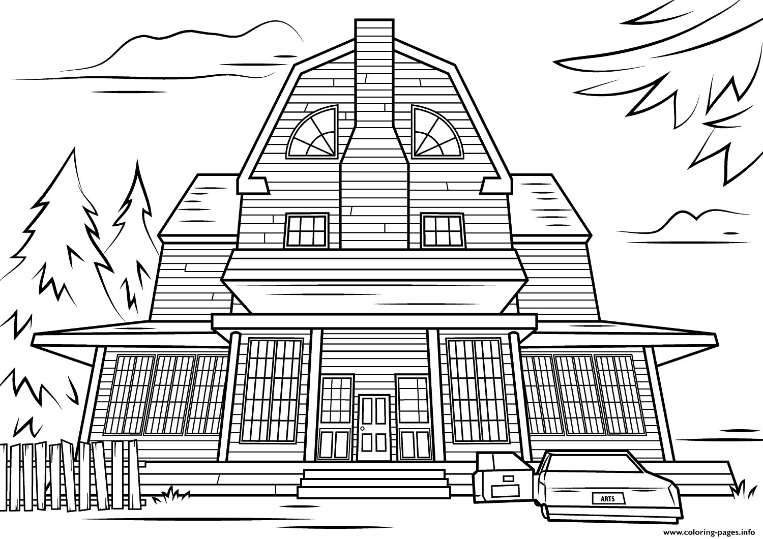 Haunted House Printable Coloring Pages Scary Haunted House Halloween Coloring Pages Printable