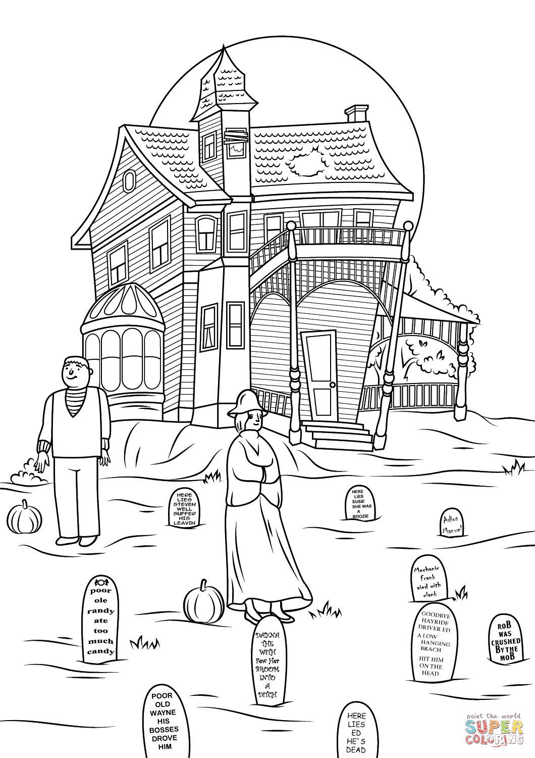Haunted House Printable Coloring Pages Spooky Haunted House Photo Jon Seidman Coloring Page Free
