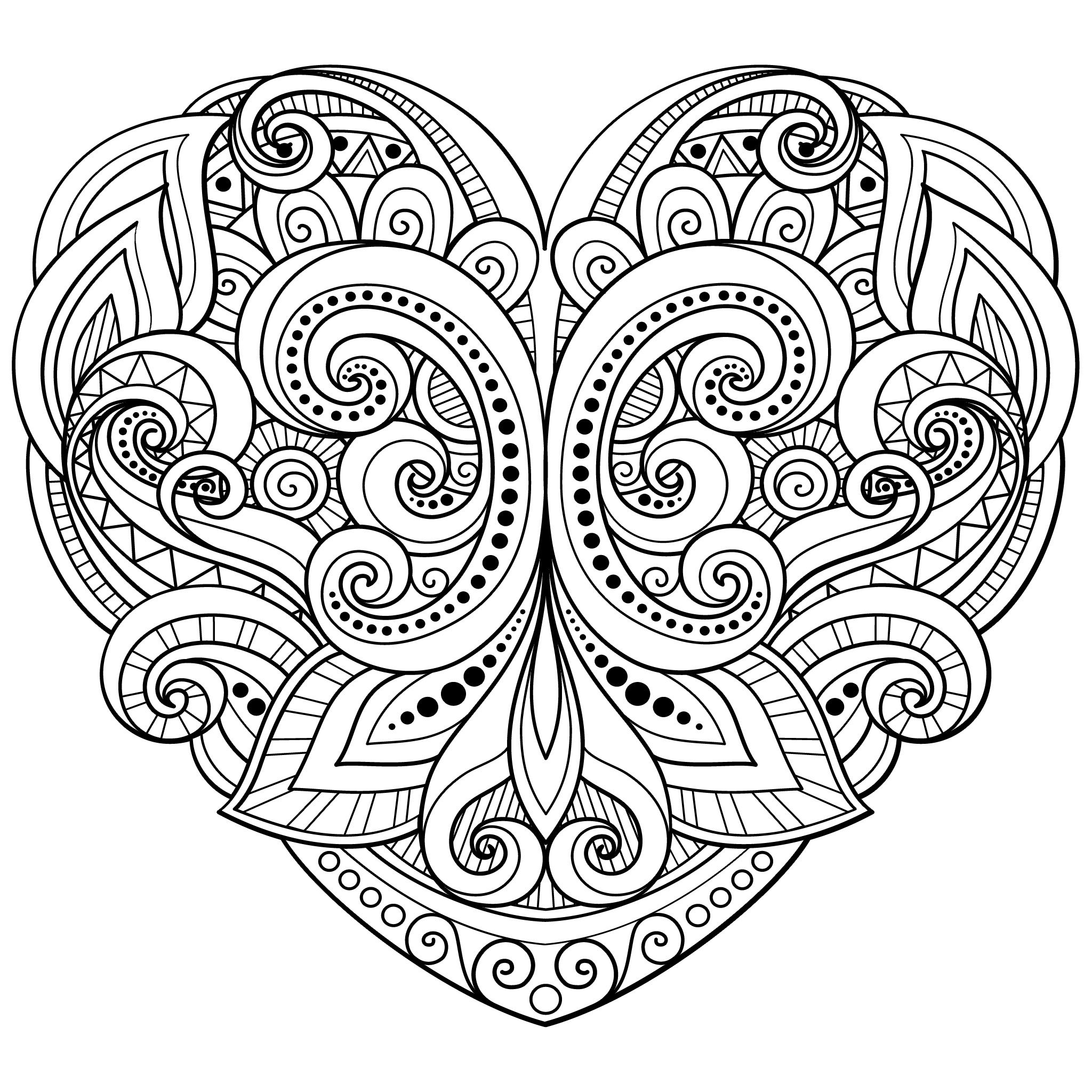 Heart Coloring Pages Pdf 7 Heart Coloring Pages For Adults Adult Coloring