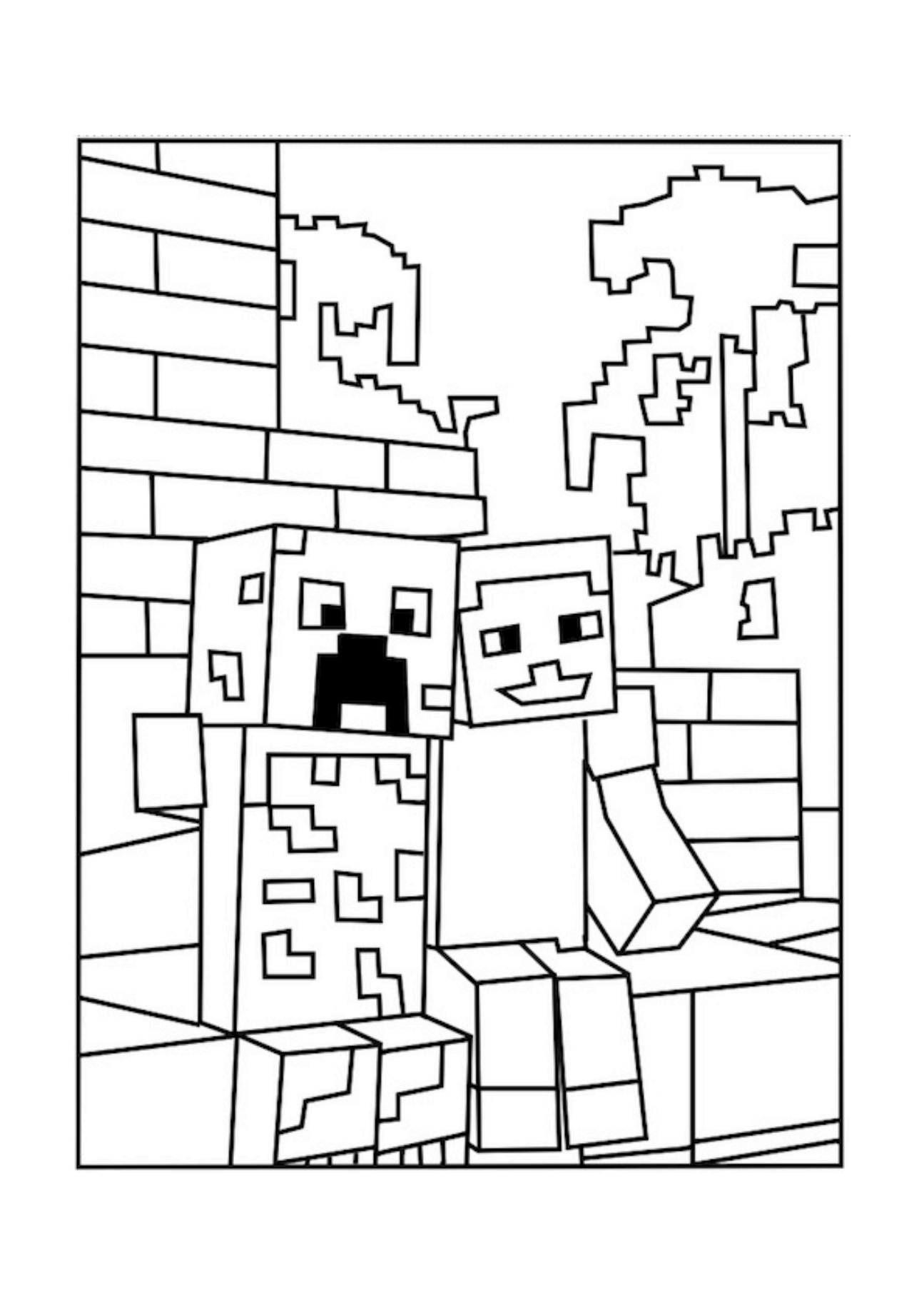 Herobrine Coloring Pages Free Printable Coloring Pages Minecraft