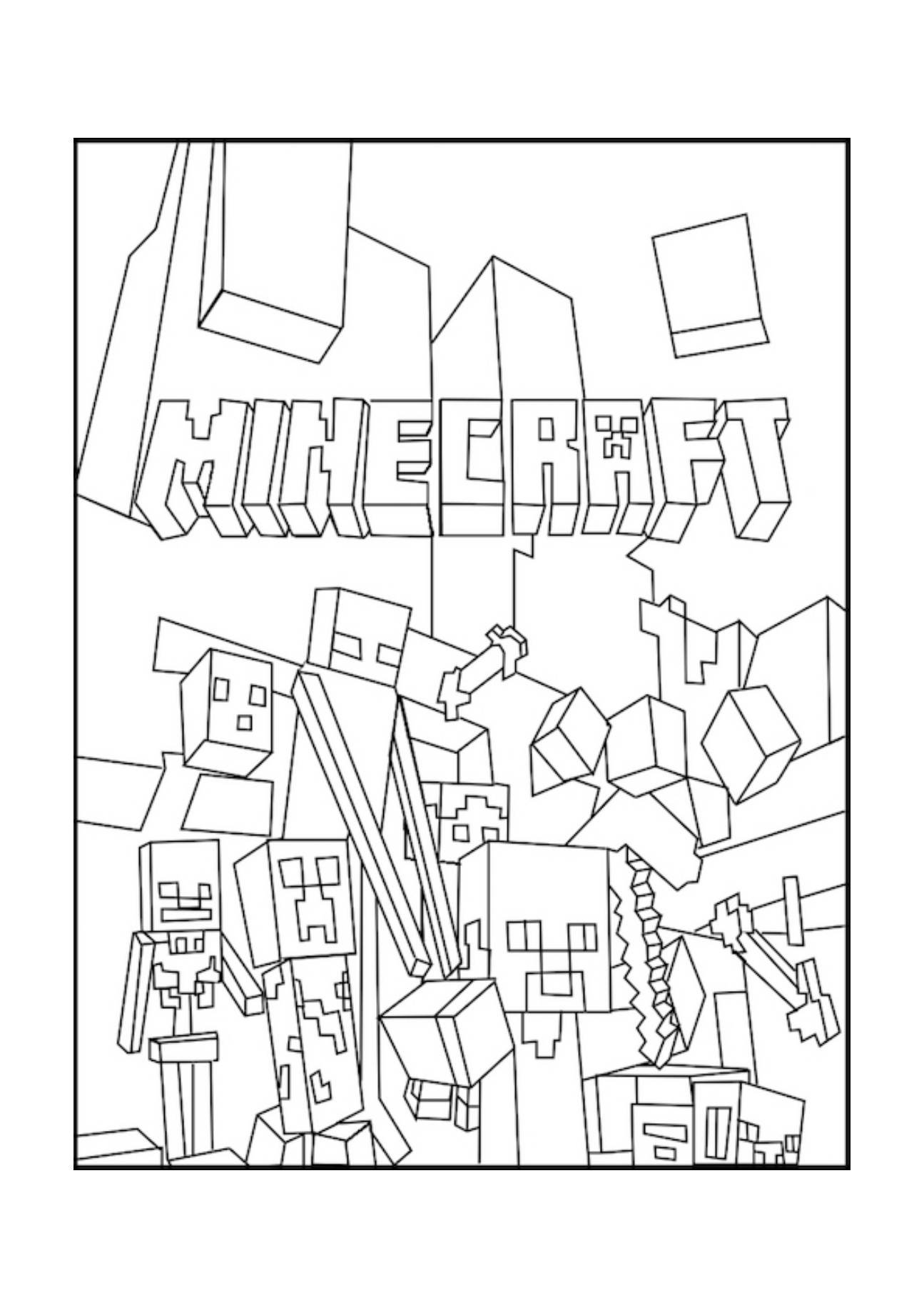 Herobrine Coloring Pages Minecraft Color Pages Printable Free Coloring Library