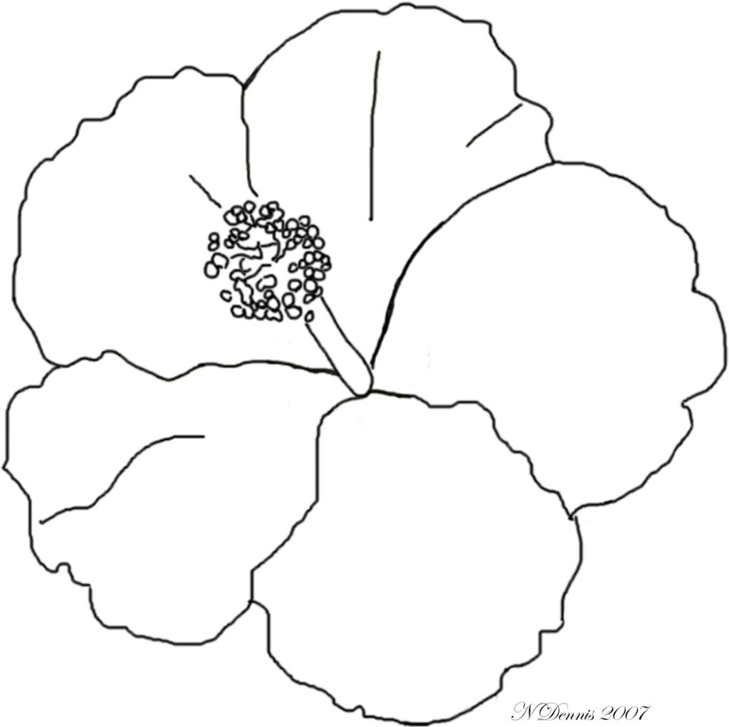 Hibiscus Flower Coloring Pages Coloring Pages Hawaiian Flower Coloring Pages Hawaiian Coloring