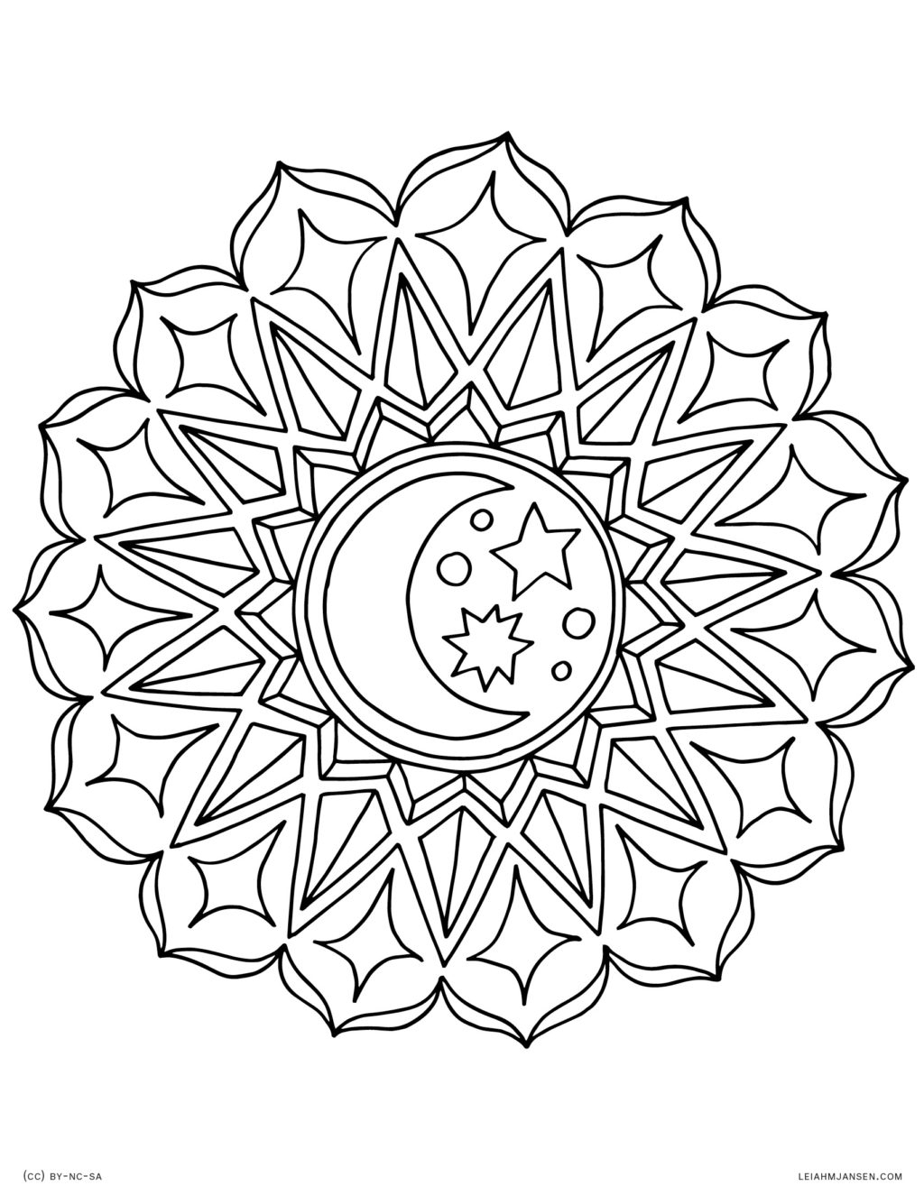 How To Print Coloring Pages Coloring Book World Lmj Coloring Page Moon Mandala Book World