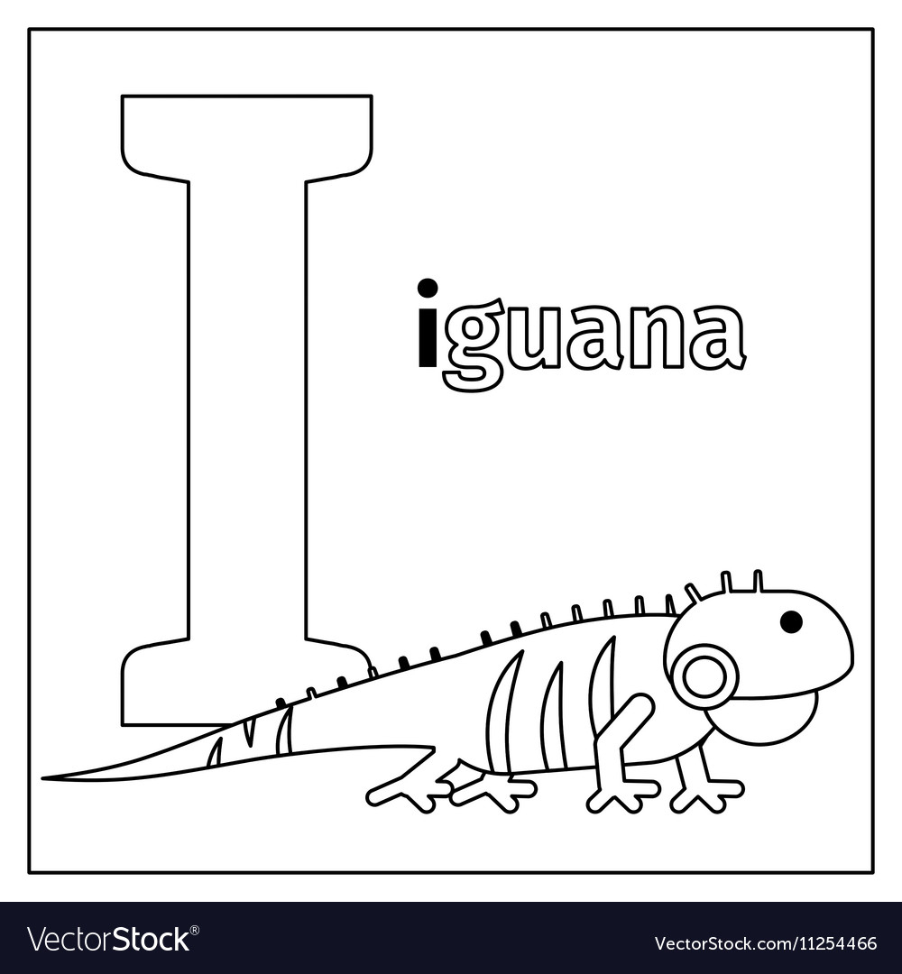 Iguana Coloring Page Iguana Letter I Coloring Page