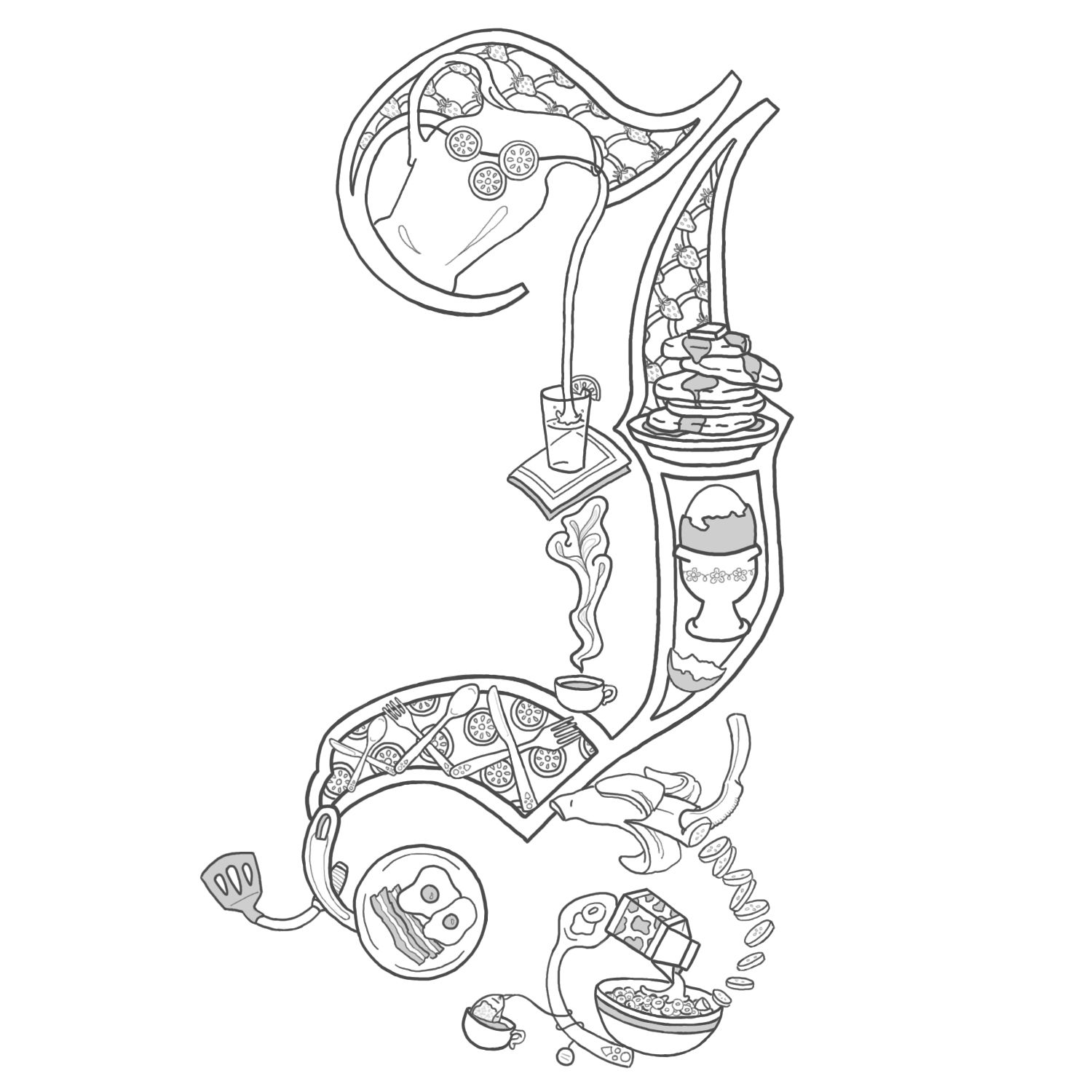 Illuminated Alphabet Coloring Pages Coloring Pages Medievalated Letter T Letters Page Template Free