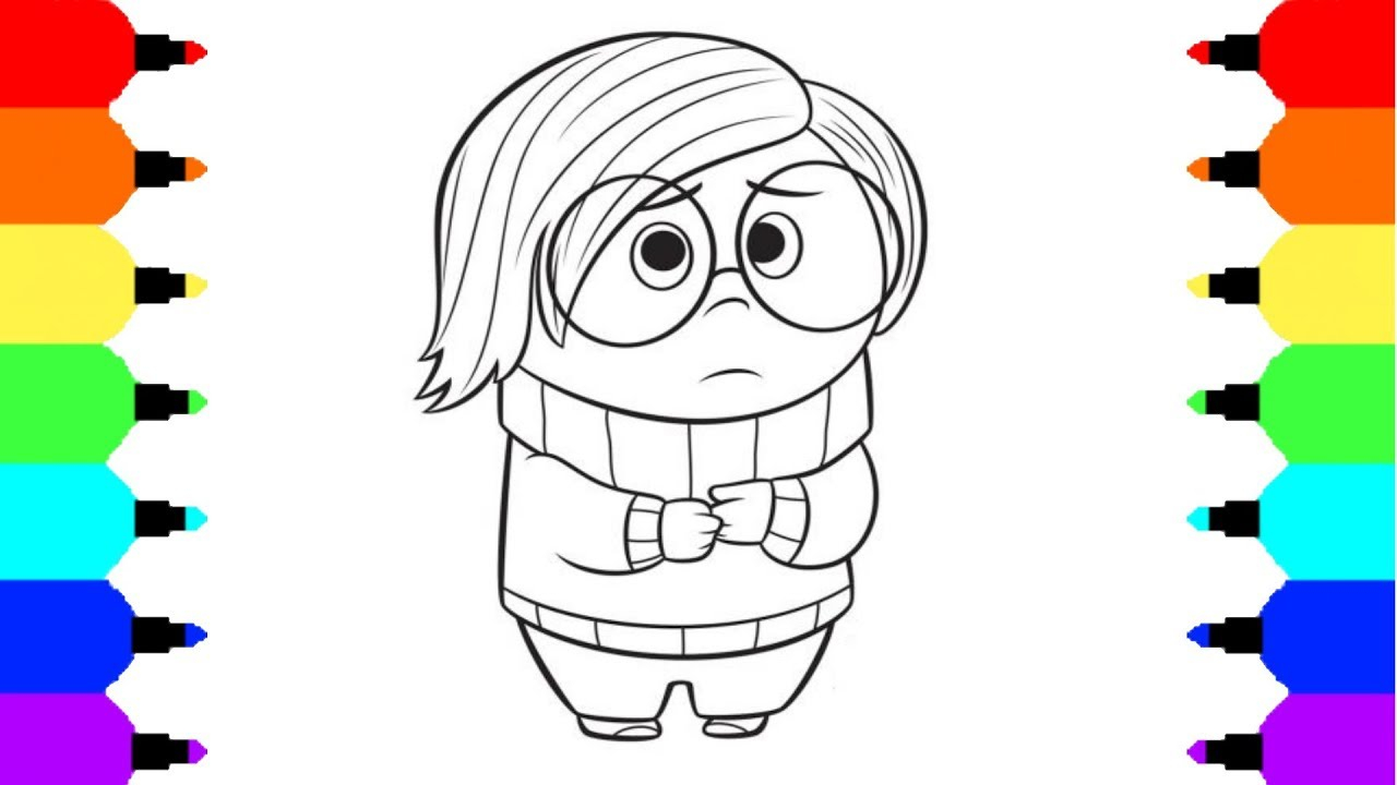 Inside Out Sadness Coloring Page How To Draw Sadness From Inside Out Coloring Pages Drawing For Kids