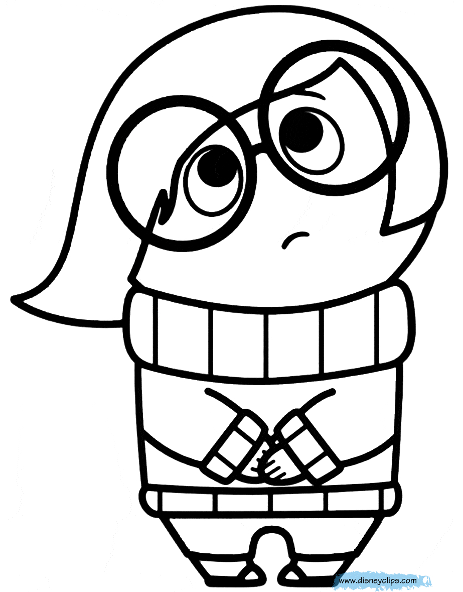 Inside Out Sadness Coloring Page Inside Out Coloring Pages Disneyclips