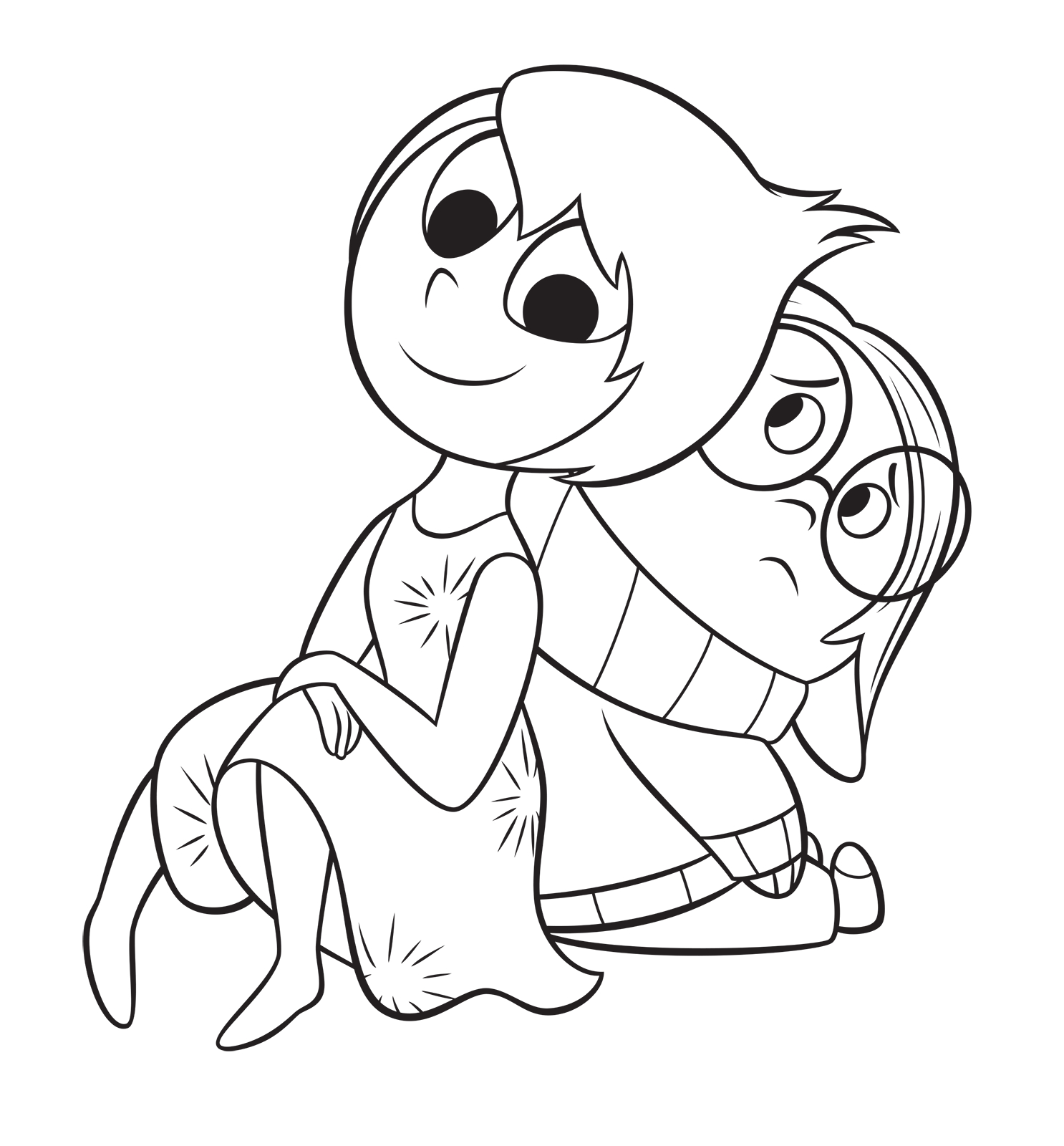 Inside Out Sadness Coloring Page Inside Out Joy Relies On The Backs Of Sadness