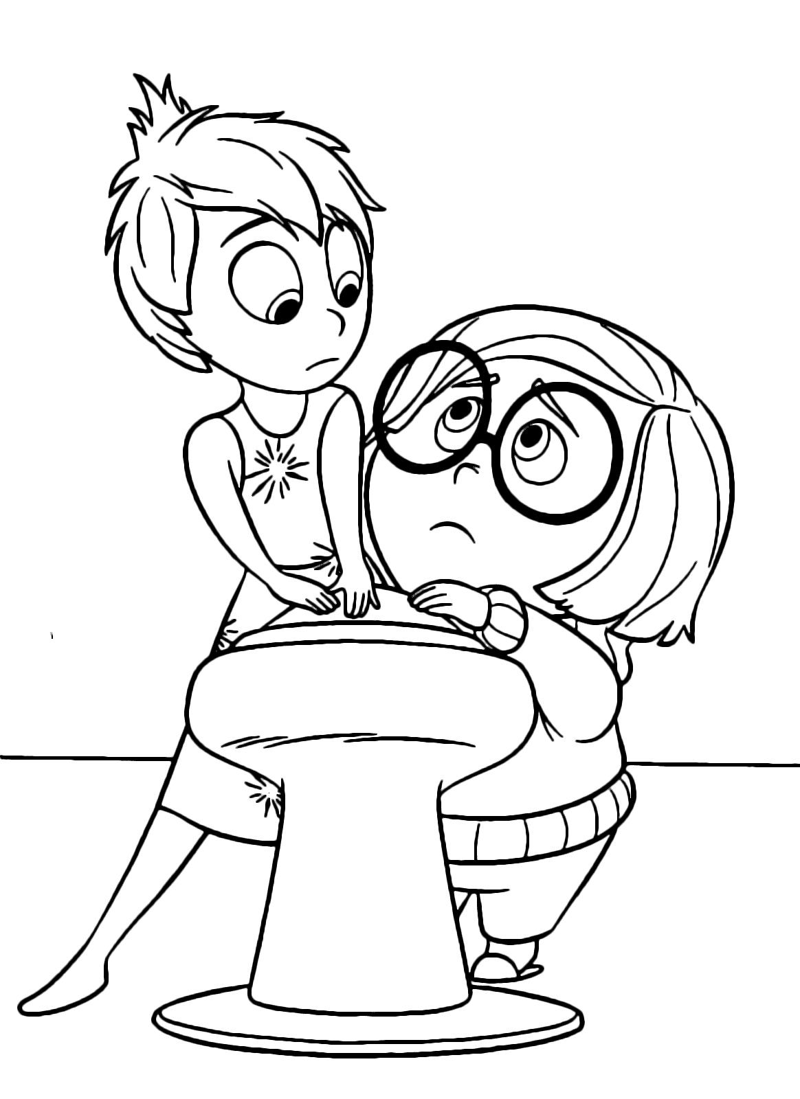 Inside Out Sadness Coloring Page Inside Out Joy Tries To Stop Sadness Touching The Ball Of Rileys