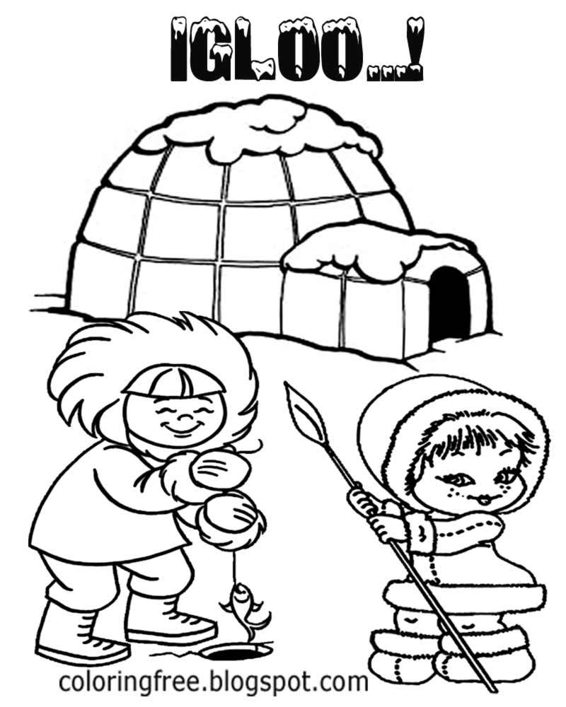 Inuit Coloring Pages Eskimo Coloring Page 8865 Within Pages Coloringpw
