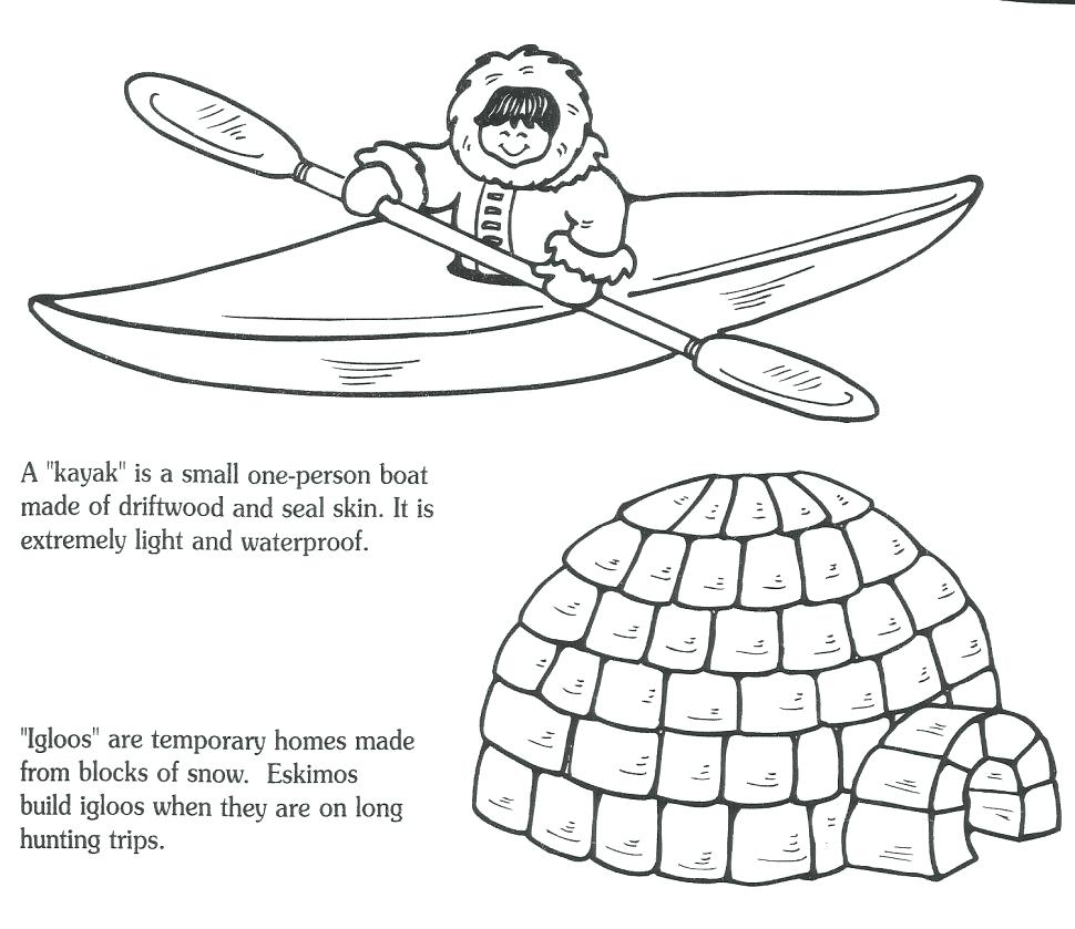 Inuit Coloring Pages Eskimo Coloring Page Sandboxpaperco