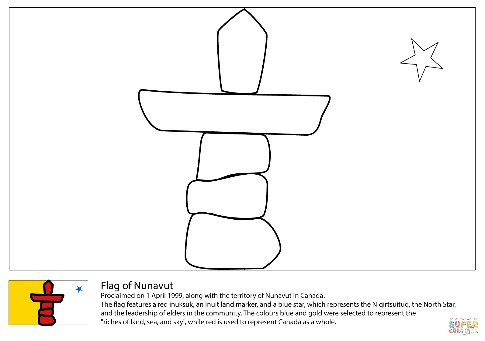Inuit Coloring Pages Flag Of Nunavut Coloring Page Free Printable Coloring Pages