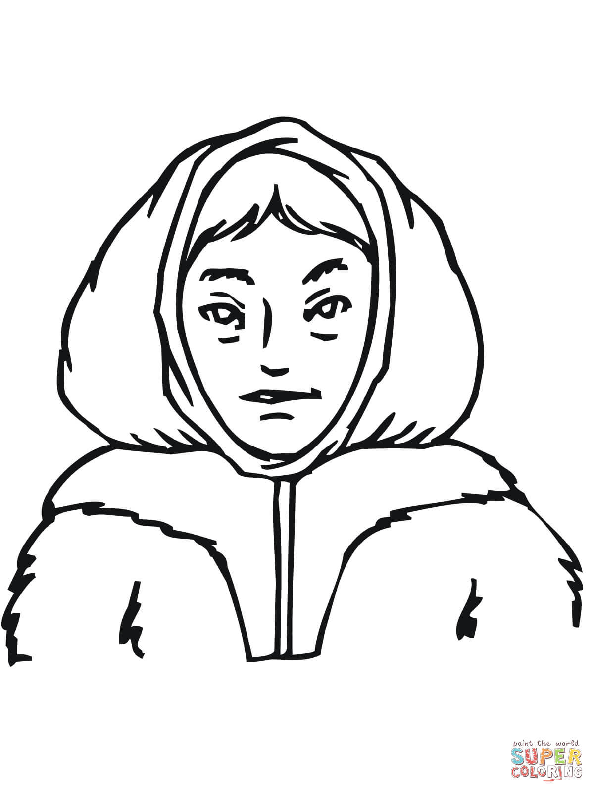 Inuit Coloring Pages Inuit Girl Coloring Page Free Printable Coloring Pages