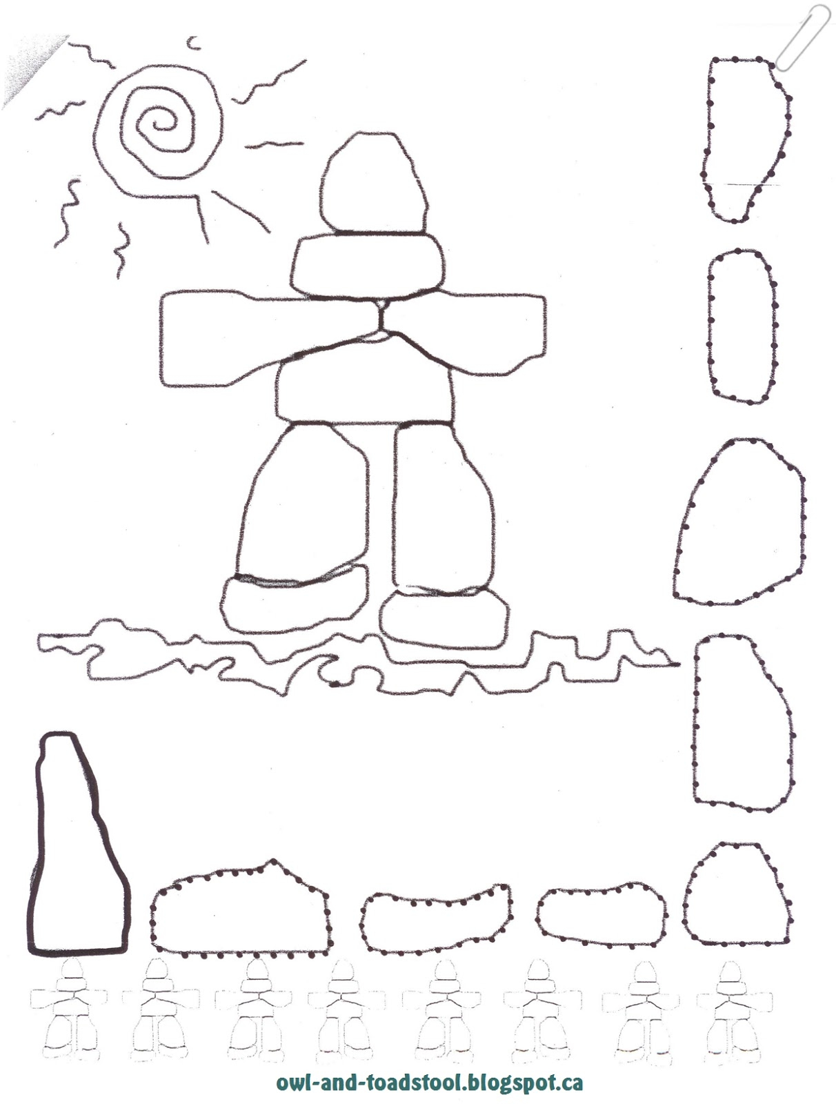 Inuit Coloring Pages Inuit Inukshuk Coloring Home
