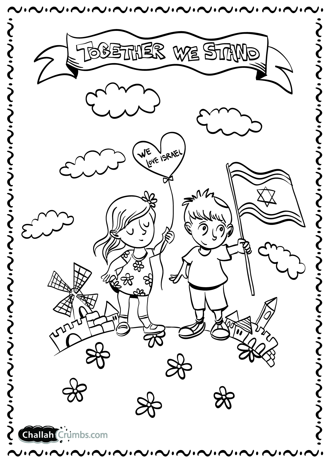 Israel Flag Coloring Page Israel Coloring Page Click On Picture To Print Challah Crumbs