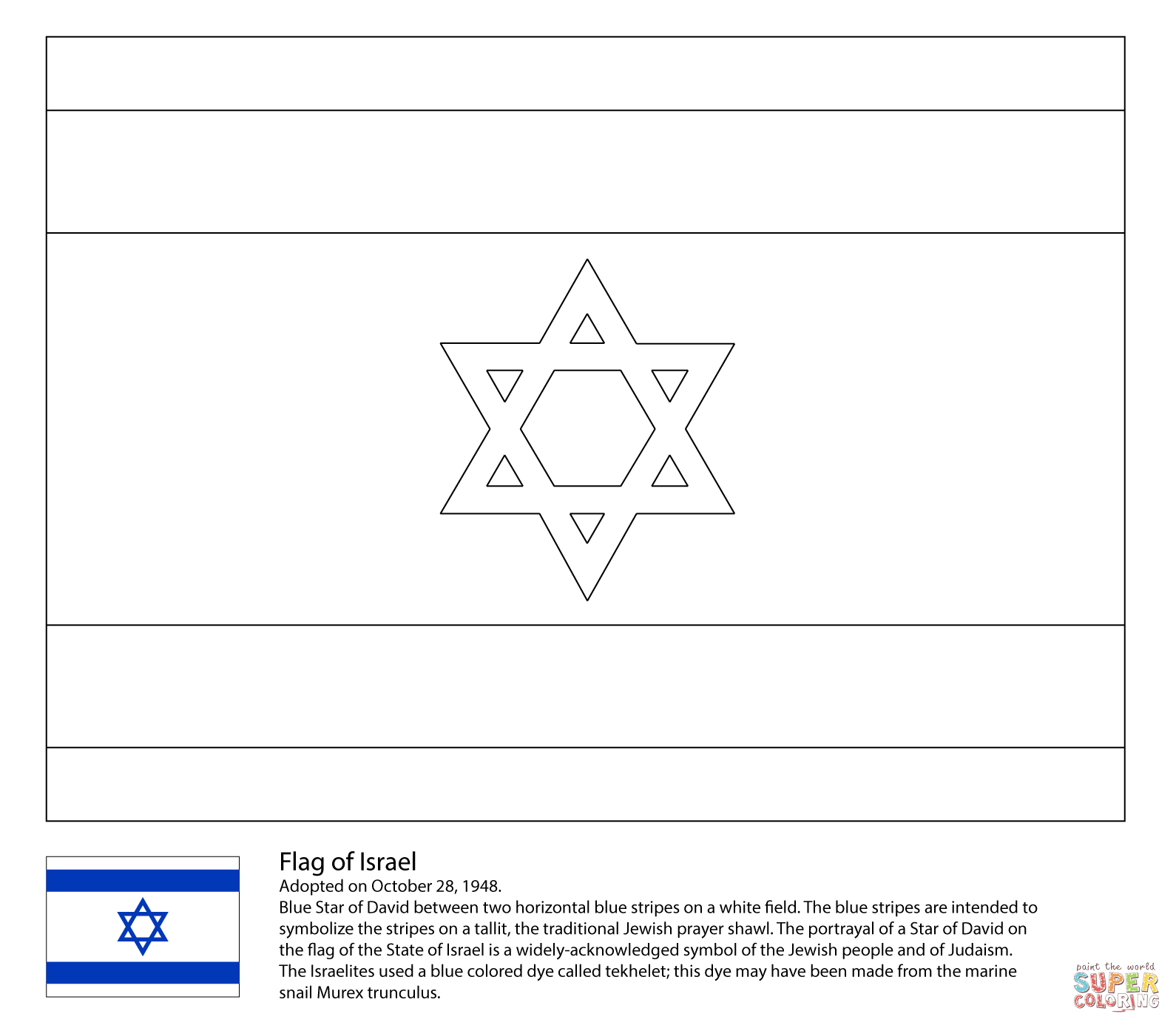 Israel Flag Coloring Page Israeli Flag Coloring Page Free Printable Coloring Pages