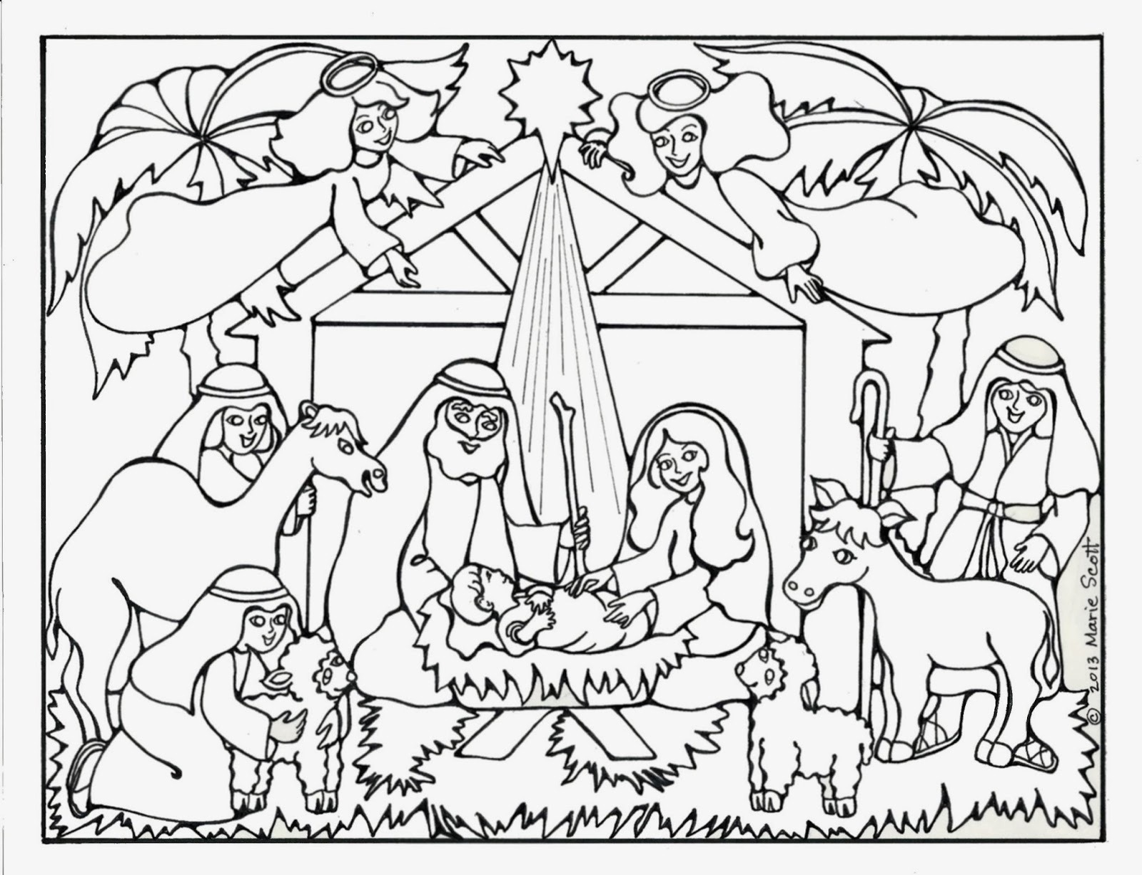 Jesus Christmas Coloring Pages Coloring Pages Christmas Nativity Coloring Pages For Adults To