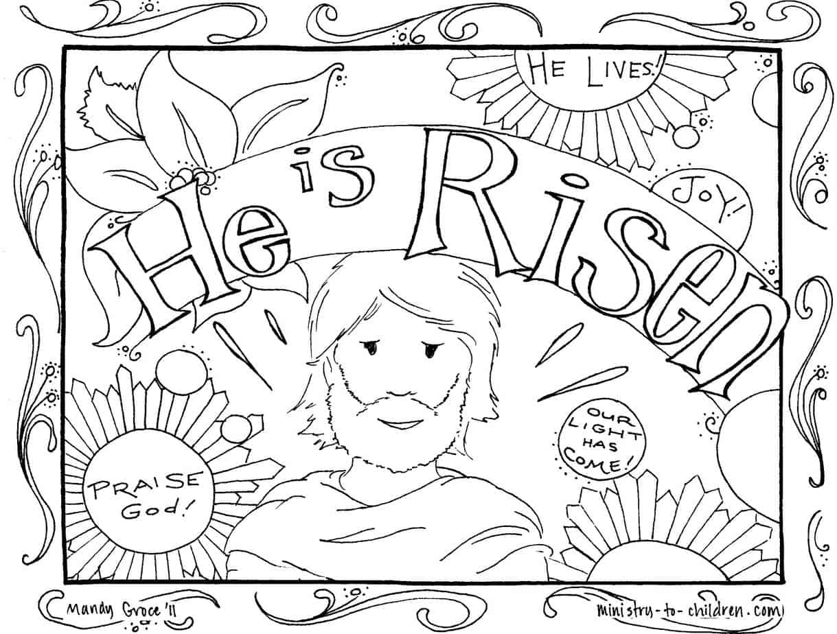 Jesus Easter Coloring Pages Printable He Is Risen Coloring Pages