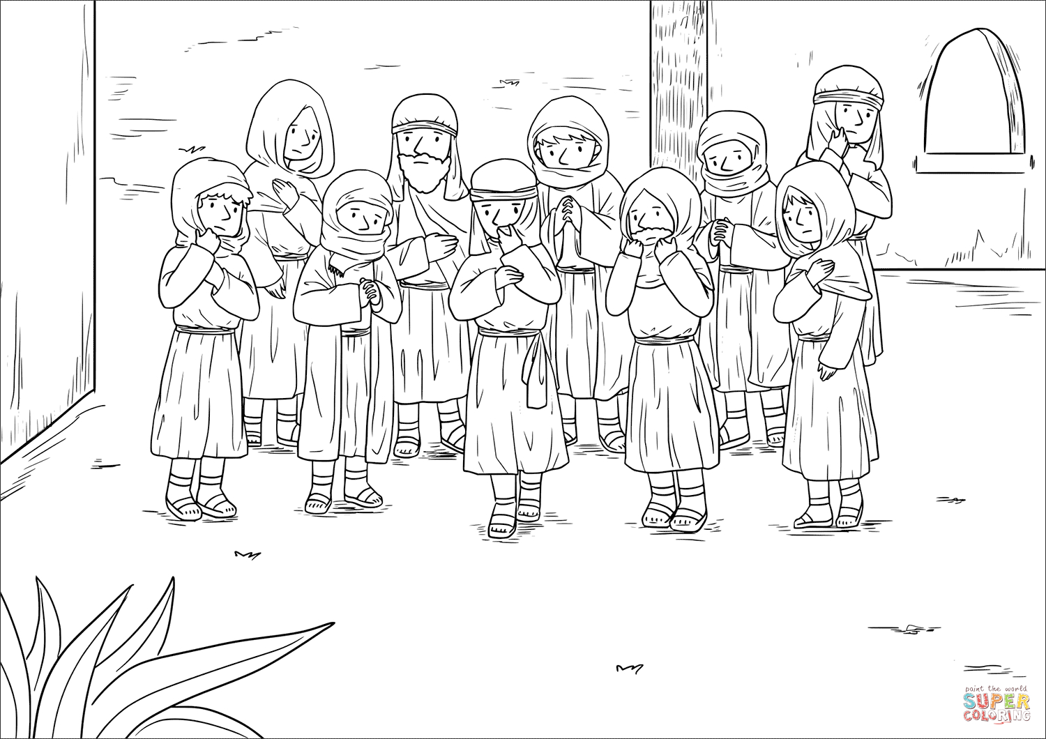 Jesus Heals The Leper Coloring Page Jesus Heals Ten Men With Leprosy Luke 1711 19 Coloring Page