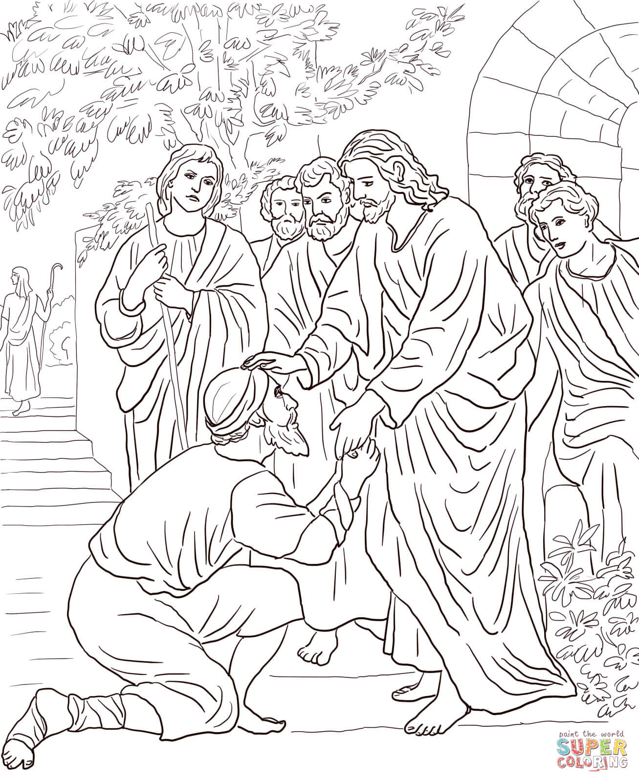 Jesus Heals The Leper Coloring Page Jesus Heals The Leper Coloring Page Free Printable Coloring Pages