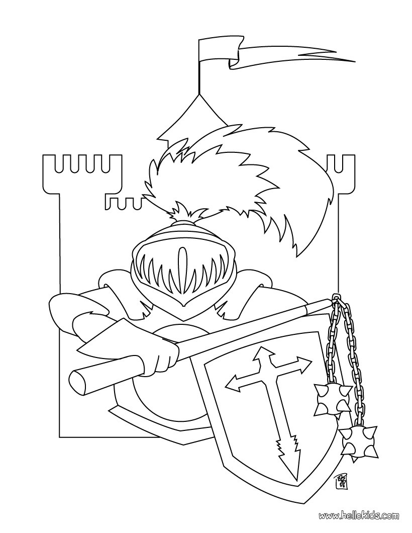 Knights Coloring Pages Knight And Castle Coloring Pages Hellokids