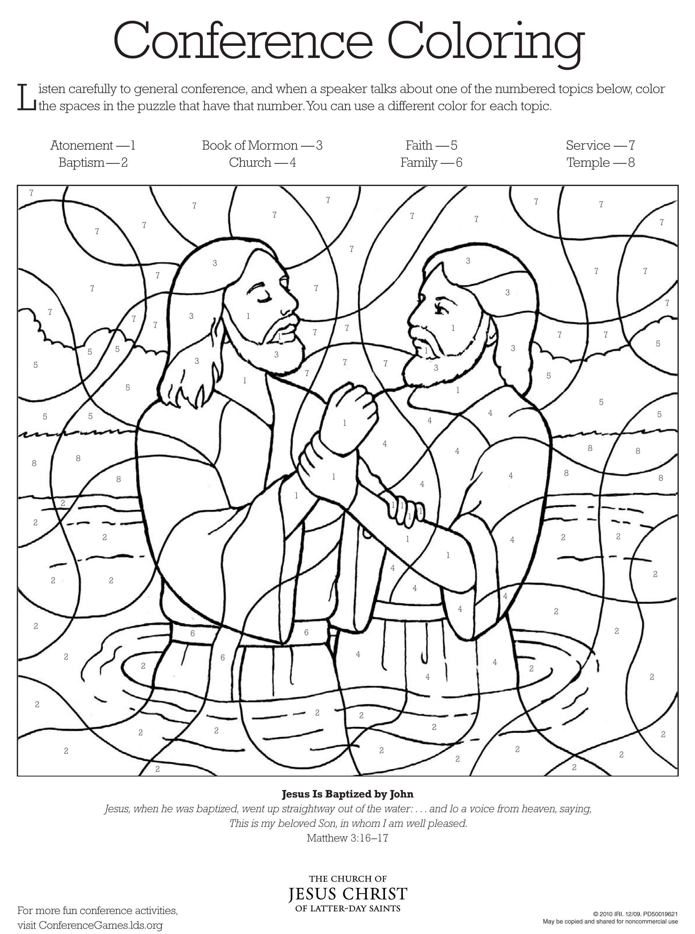 Lds Holy Ghost Coloring Page Color Number Lds Lesson Ideas