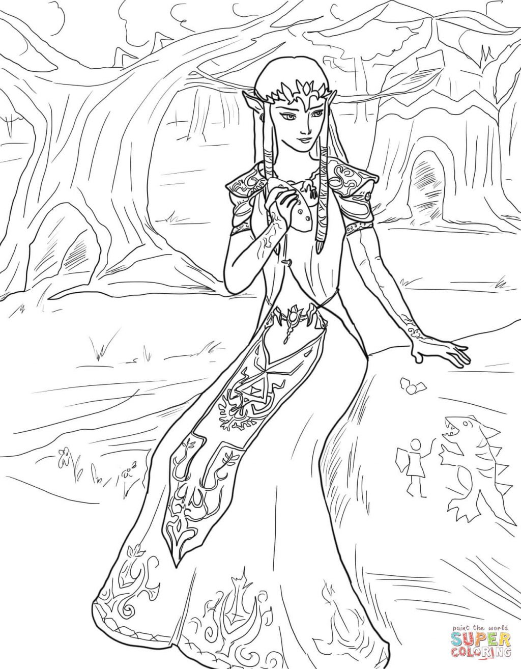 Legend Of Zelda Coloring Pages Online Project Ideas Zelda Coloring Page Princess Free Printable Pages