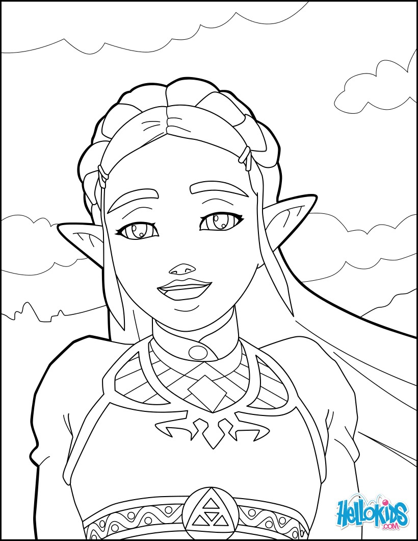 Legend Of Zelda Coloring Pages Online Zelda Breath Of The Wild Coloring Pages Hellokids