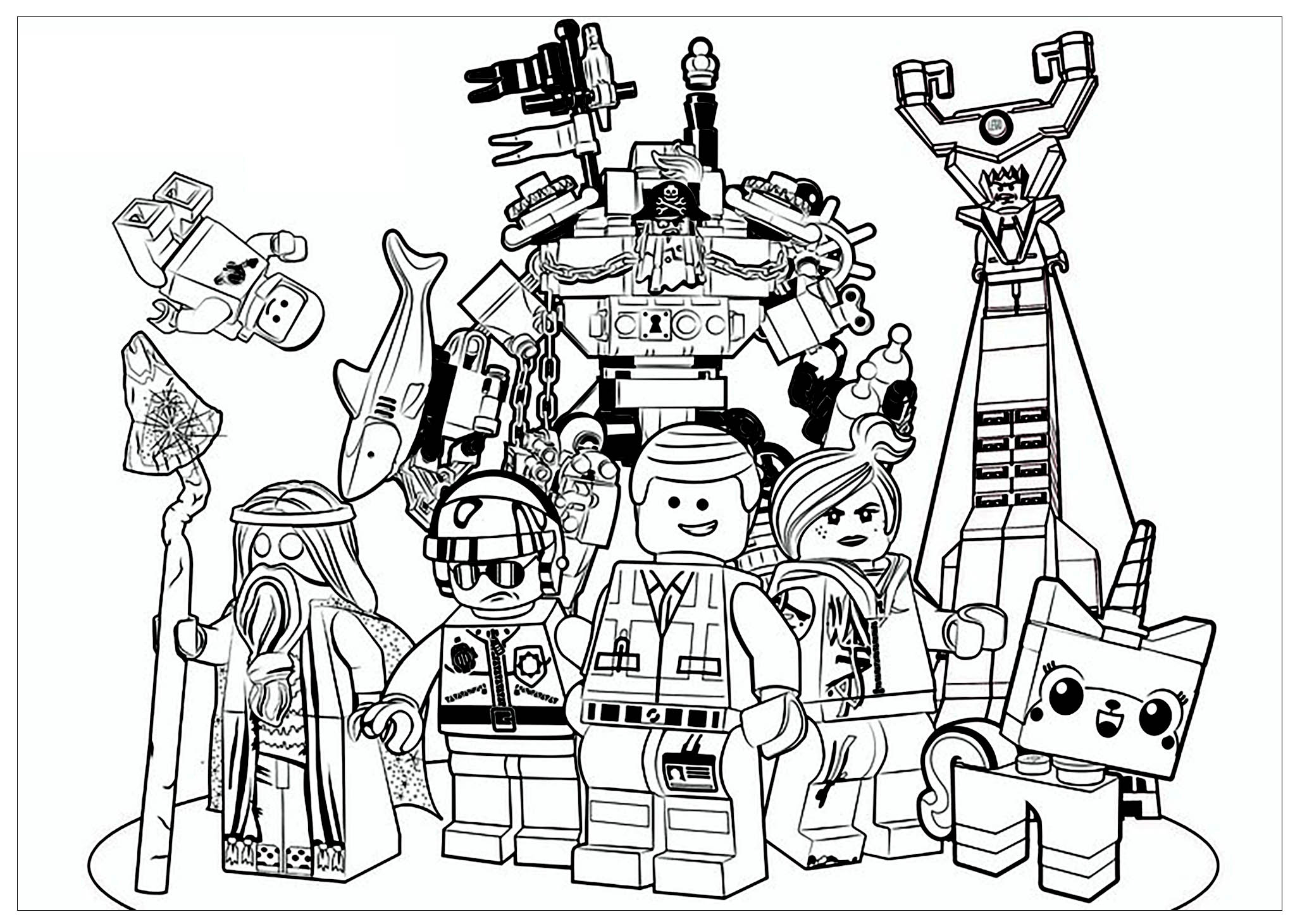 Lego Movie Color Pages Lego Movie Movies Adult Coloring Pages