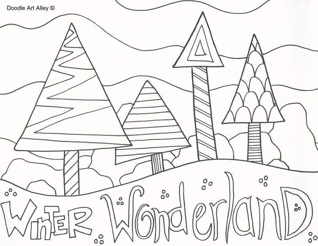 Let It Snow Coloring Pages Christmas Coloring Pages Doodle Art Alley