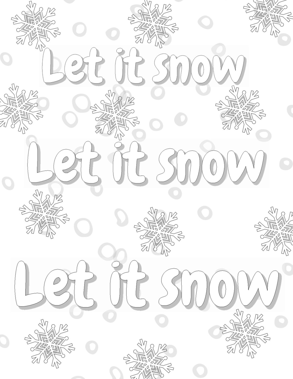 Let It Snow Coloring Pages Free Printable Christmas Coloring Pages For Adults