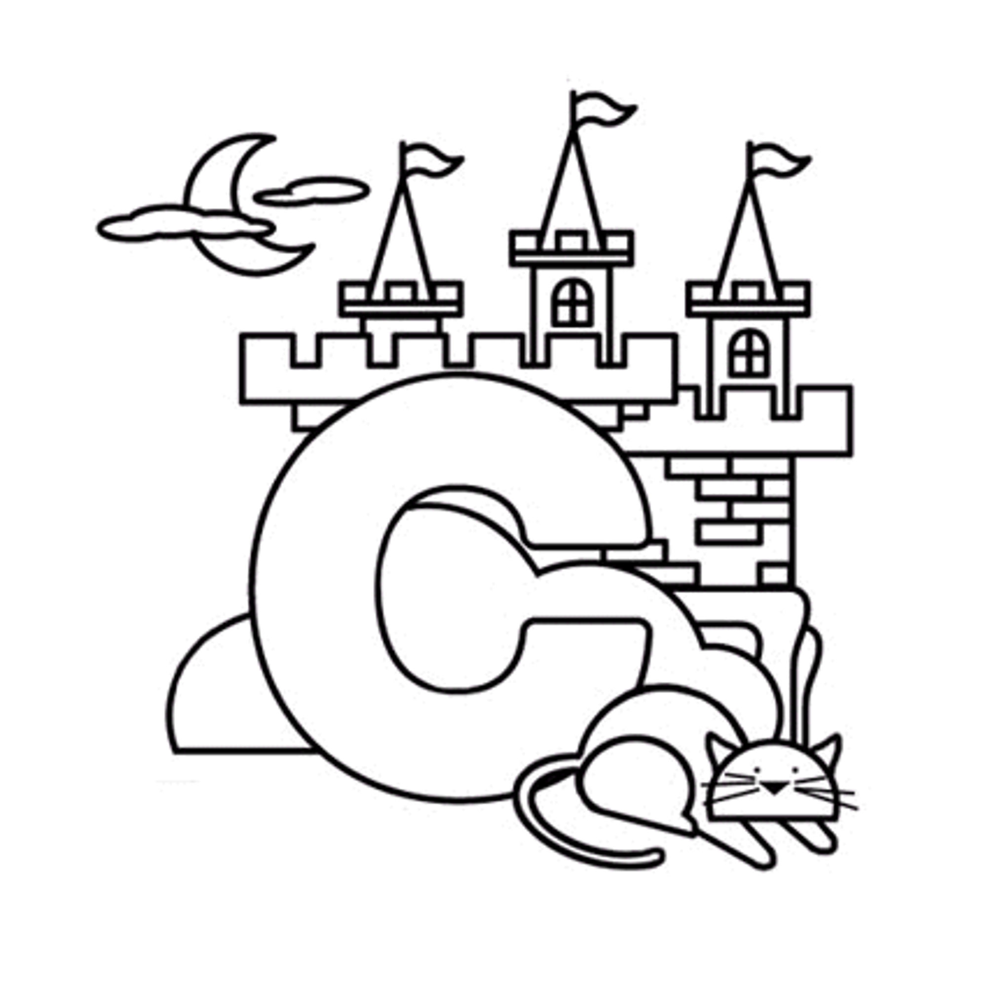 Letter C Coloring Pages For Preschoolers Letter C Worksheet For Toddlers Letter C Cake Coloring Page Kids
