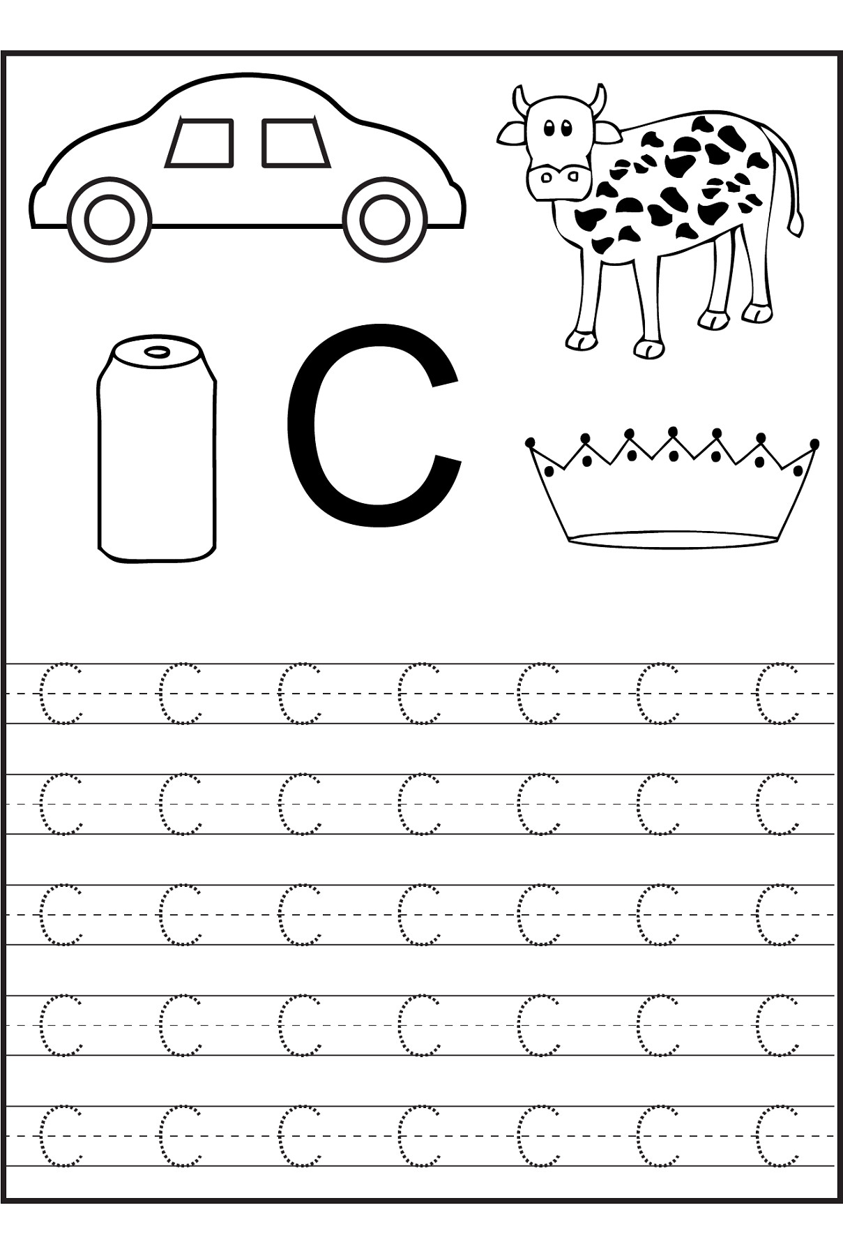 Letter C Coloring Pages For Preschoolers Startearlyrun Part 66
