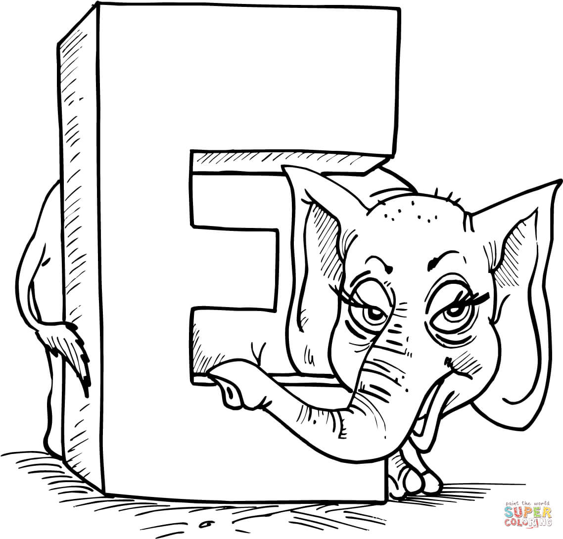 Letter Coloring Page Letter E Is For Elephant Coloring Page Free Printable Coloring Pages