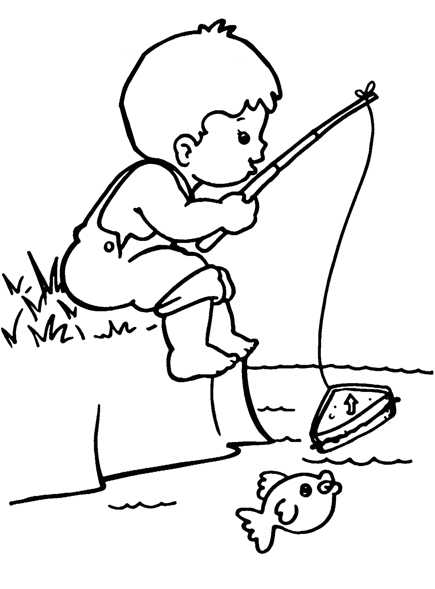 Little Boy Coloring Pages Printable Boy Fishing Coloring Page Coloring Home