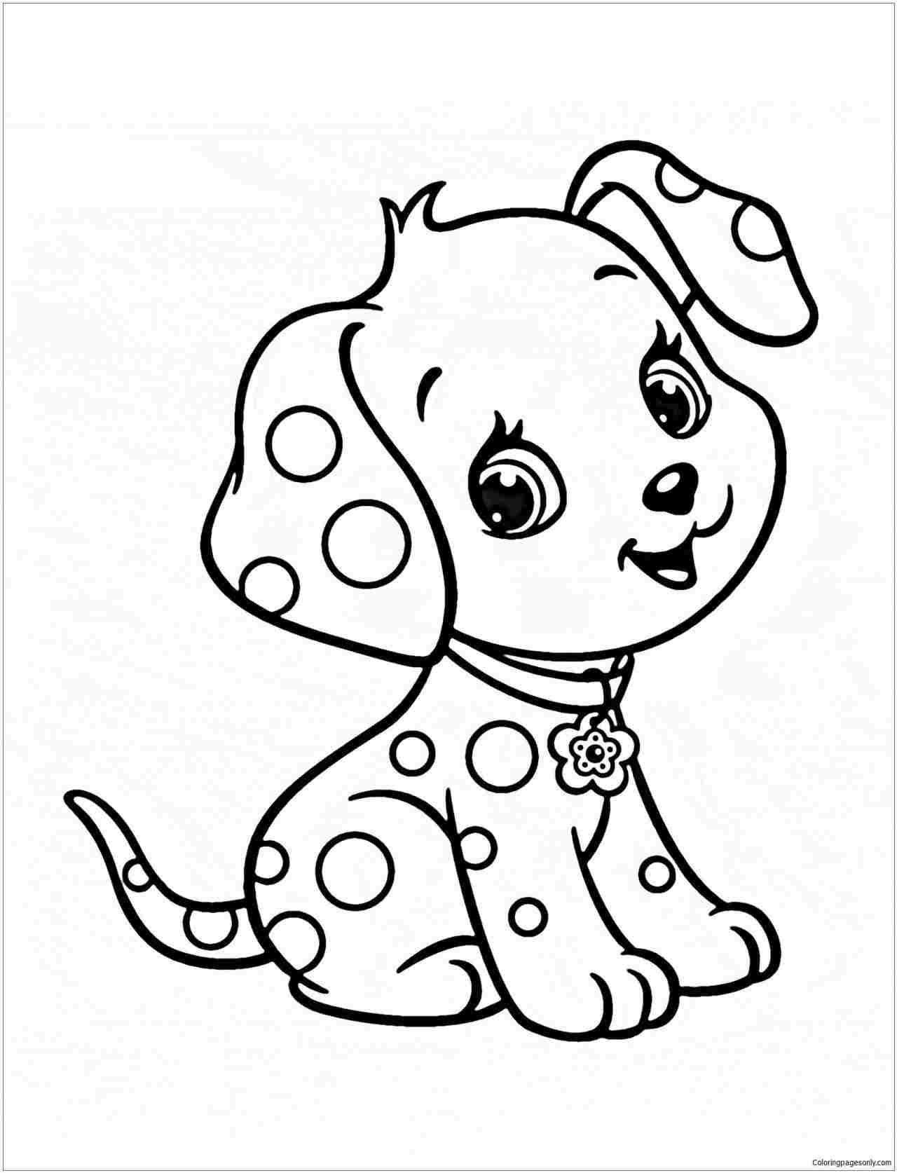 Little Puppy Coloring Pages How Cute Puppy Drawings For Kids To Draw A Drawing