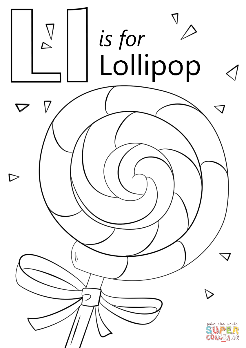 Lollipop Coloring Page Letter L Is For Lollipop Coloring Page Free Printable Coloring Pages