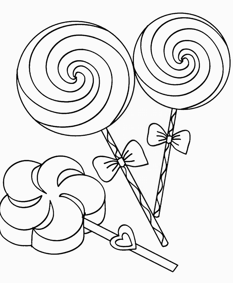 Lollipop Coloring Page Sweets And Candy Coloring Pages For Lollipop Coloring Page