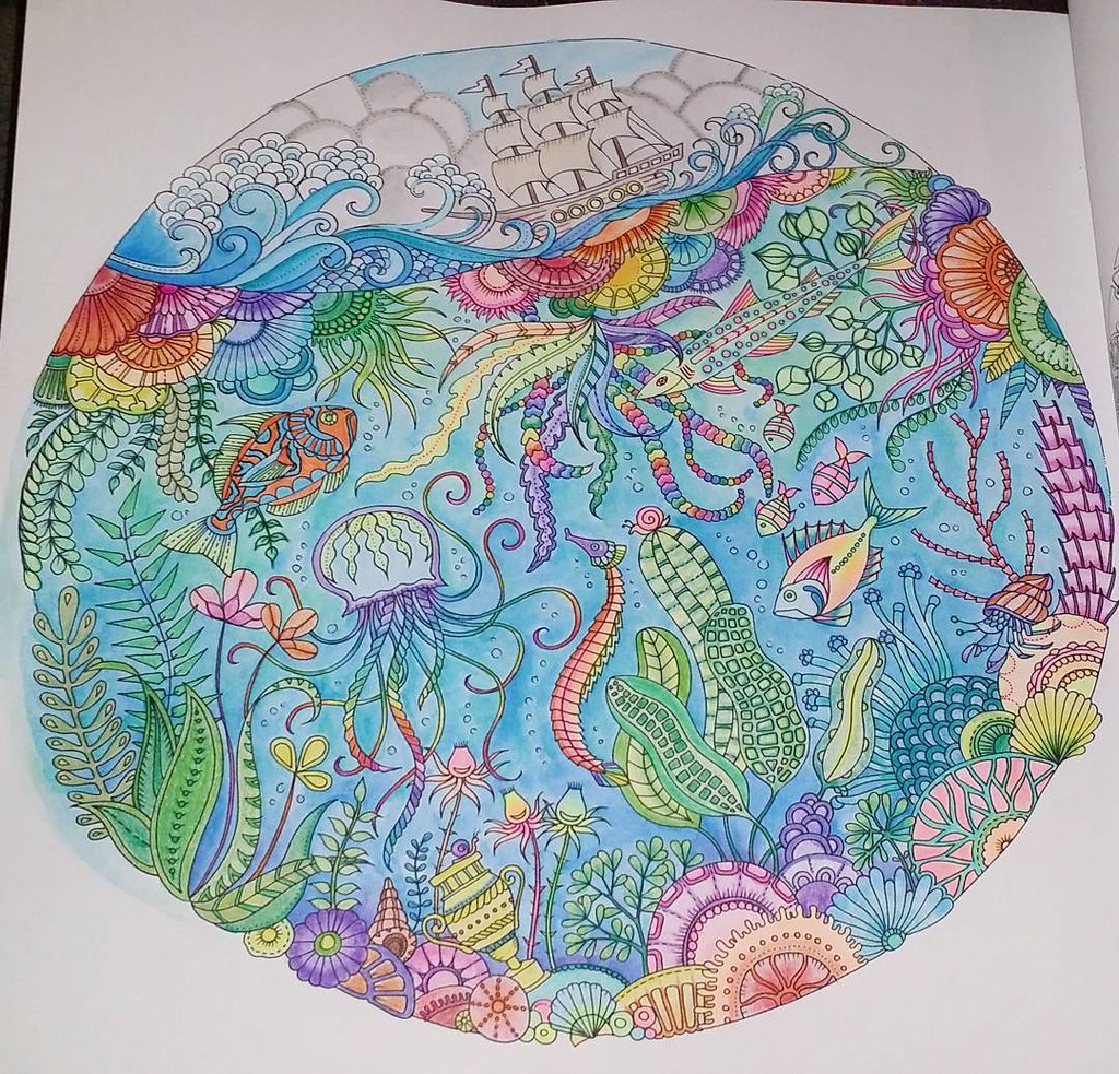 Lost Ocean Coloring Book Pages Finally Finished My First Page Of My Lost Ocean Coloring B Flickr