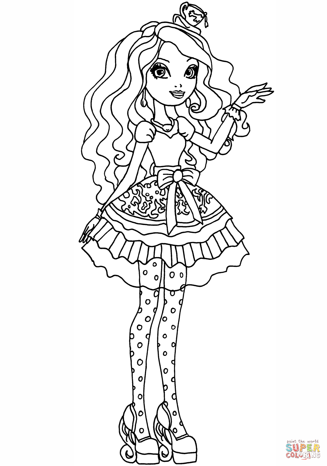 Madeline Coloring Pages Printable Ever After High Madeline Hatter Coloring Page Free Printable