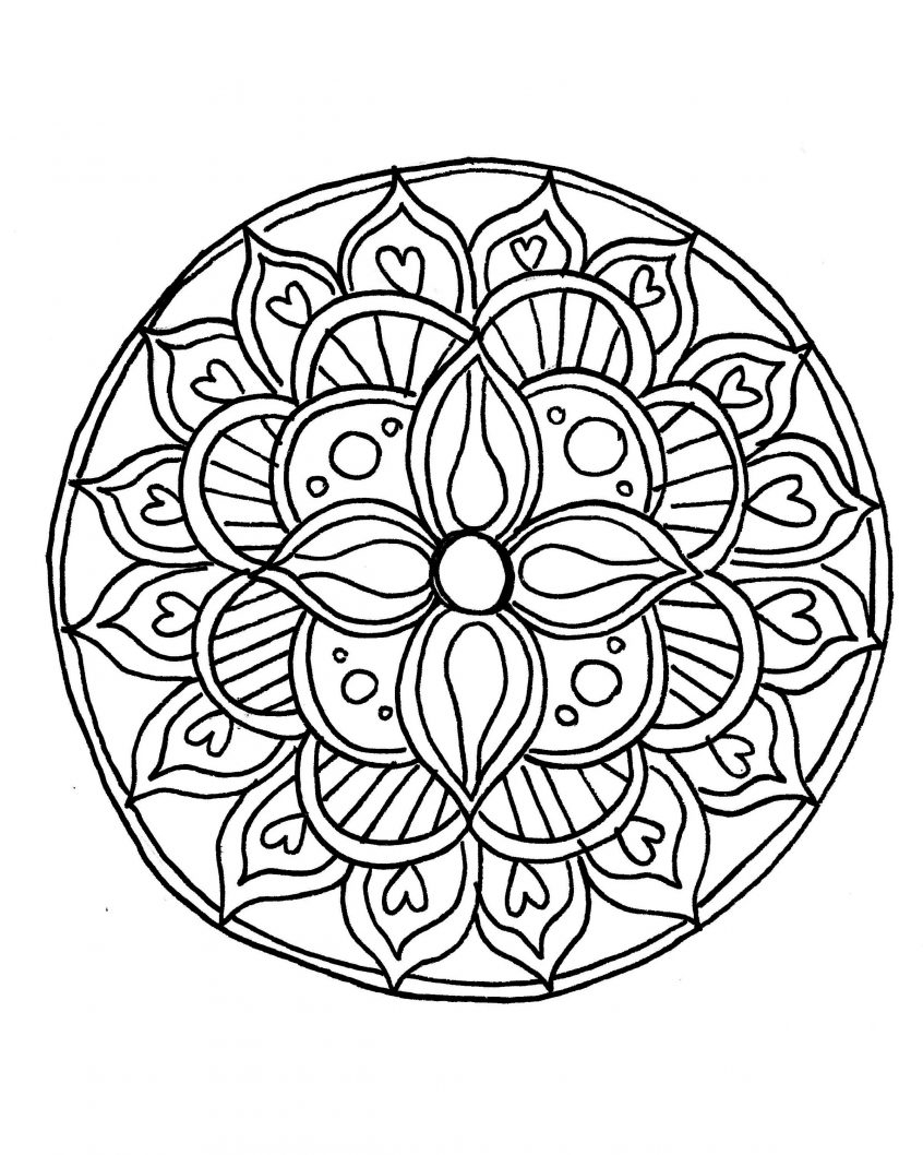 Mandala Color Pages Coloring Easy Mandala Coloring Pages Printable Page For Kids Inside