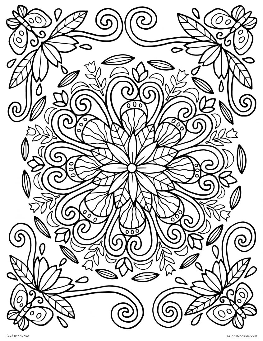 Mandala Color Pages Coloring Lmj Coloring Page Spring Mandala Colouring In Templates
