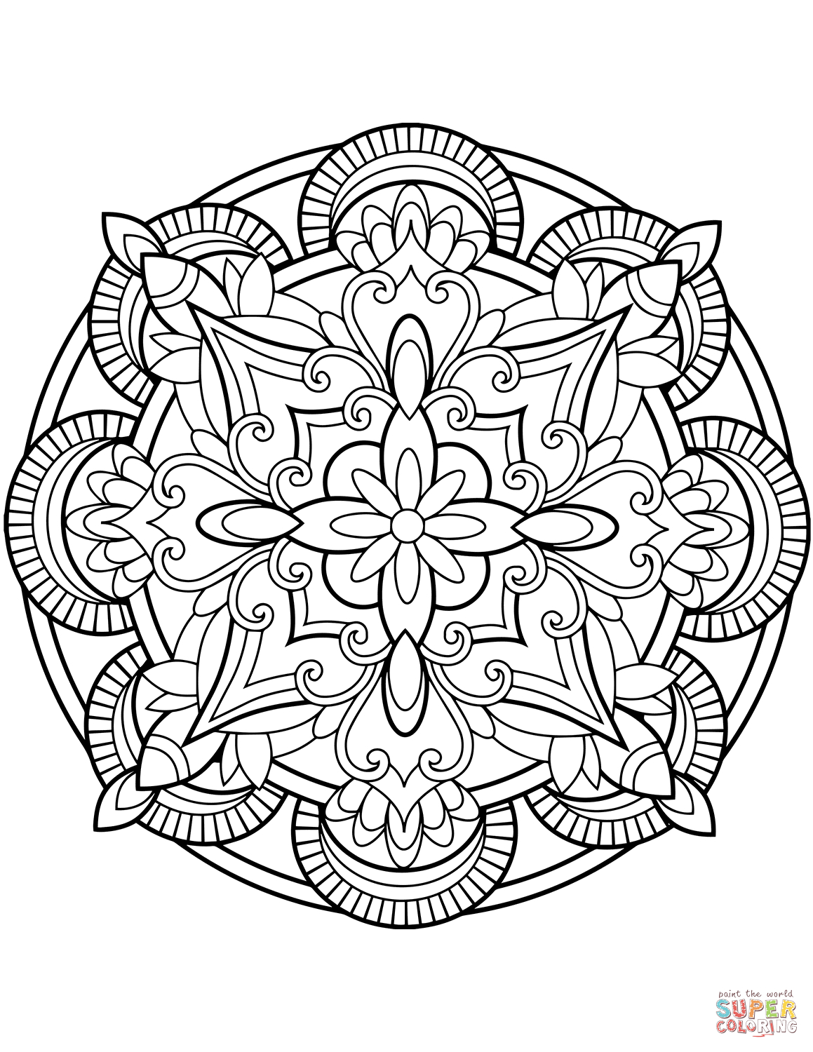 Mandala Color Pages Flower Mandala Coloring Page Free Printable Coloring Pages