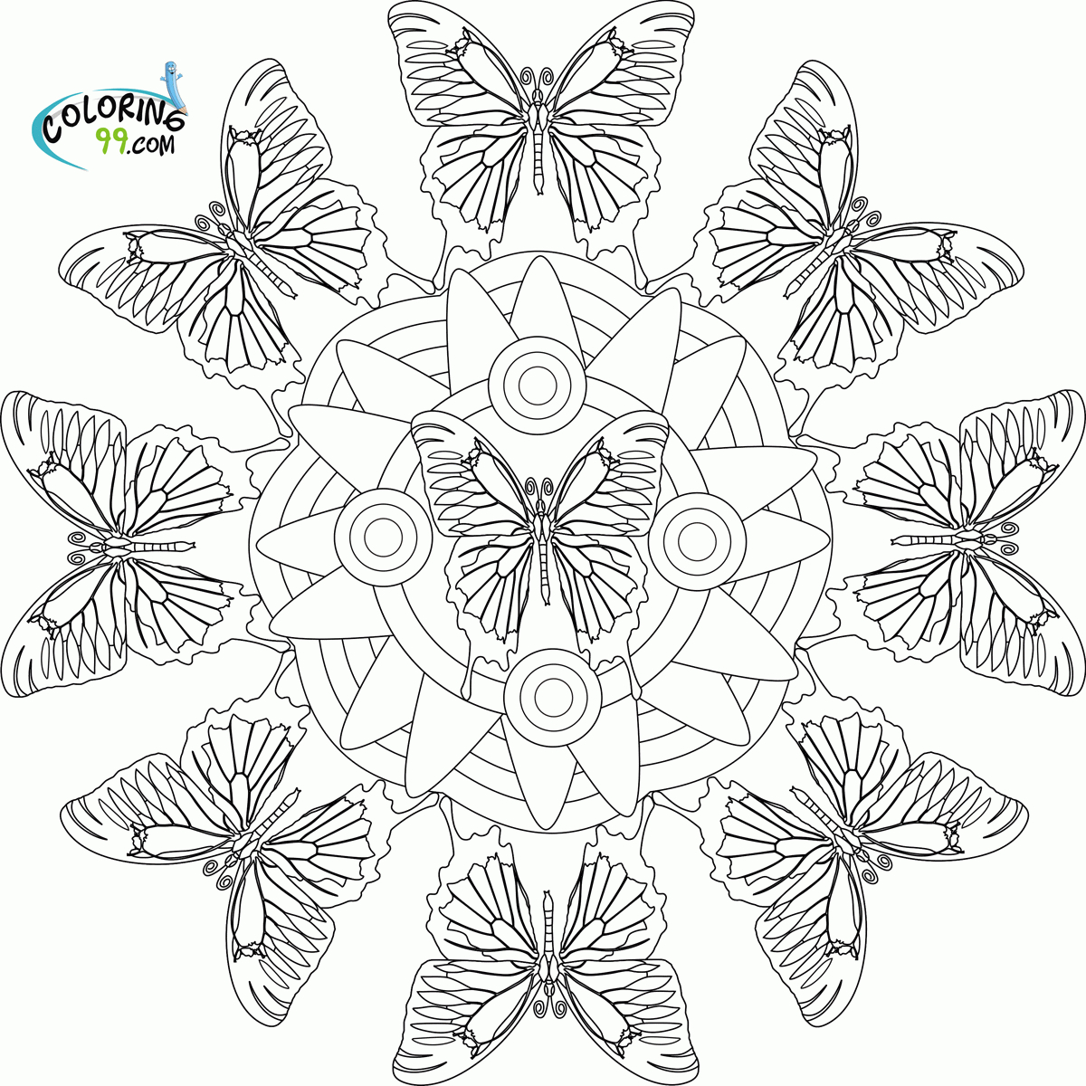 Mandala Coloring Pages Free Online Free Butterfly Mandala Coloring Pages Coloring Home
